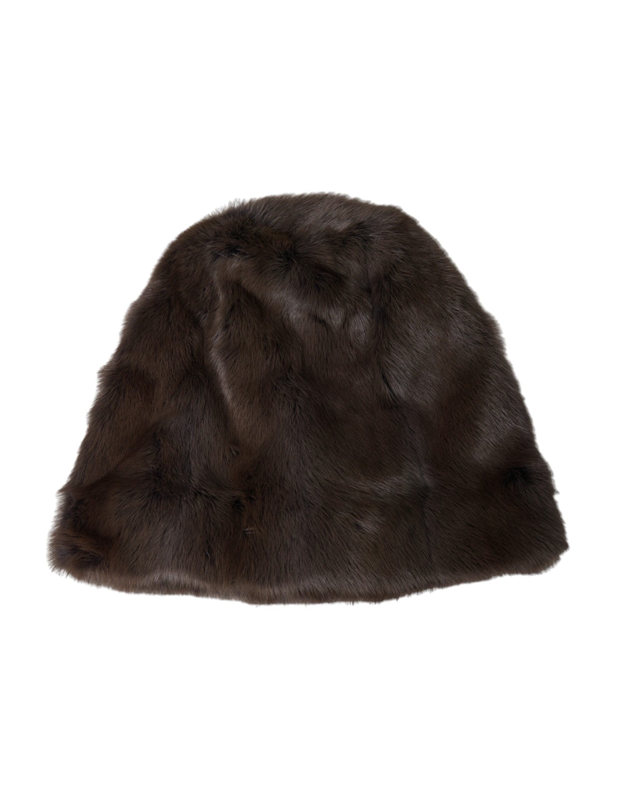 Dolce & Gabbana Weasel Fur Womens Cashmere Hat Brown Beanie Glam Steals