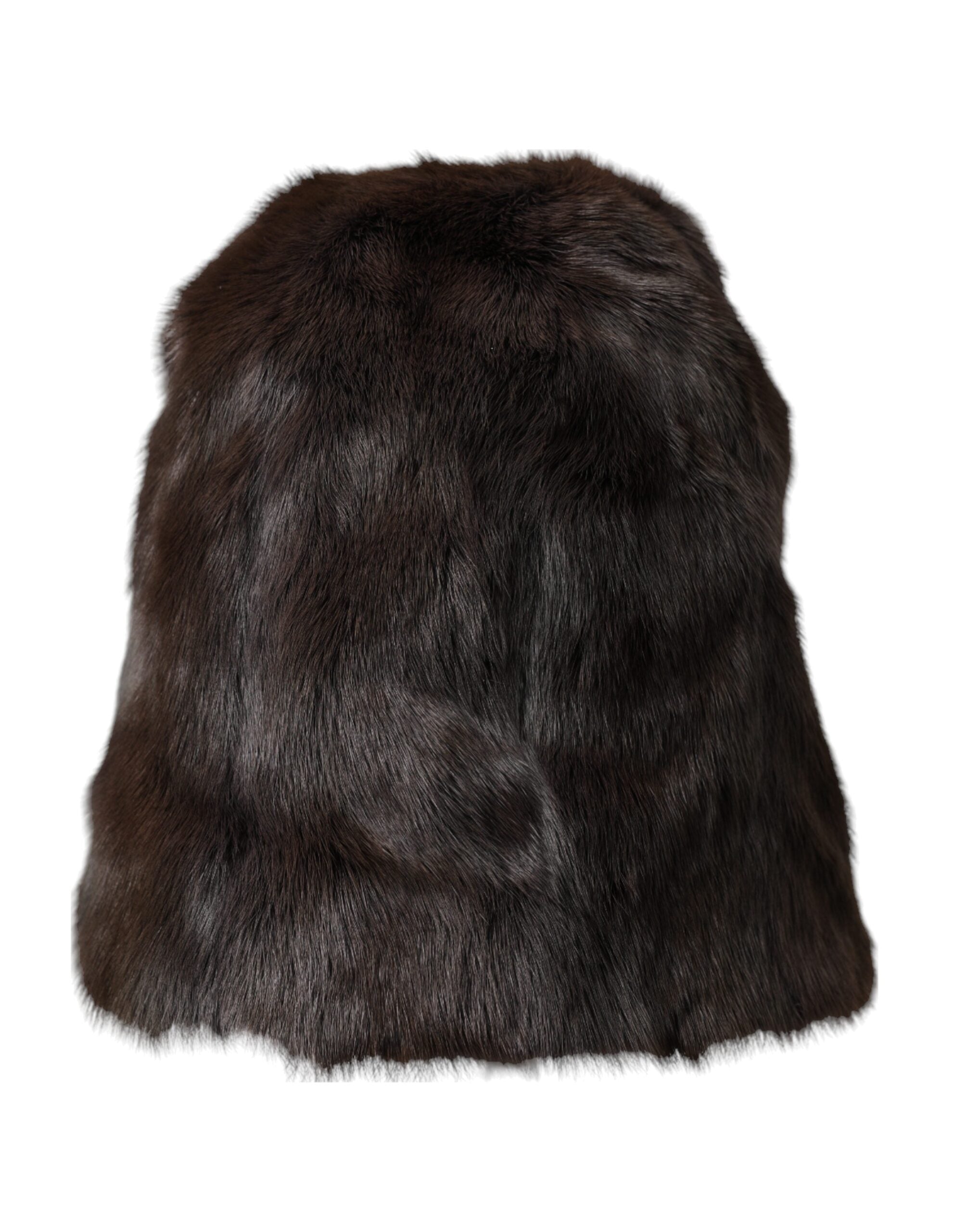 Dolce & Gabbana Weasel Fur Womens Cashmere Hat Brown Beanie Glam Steals