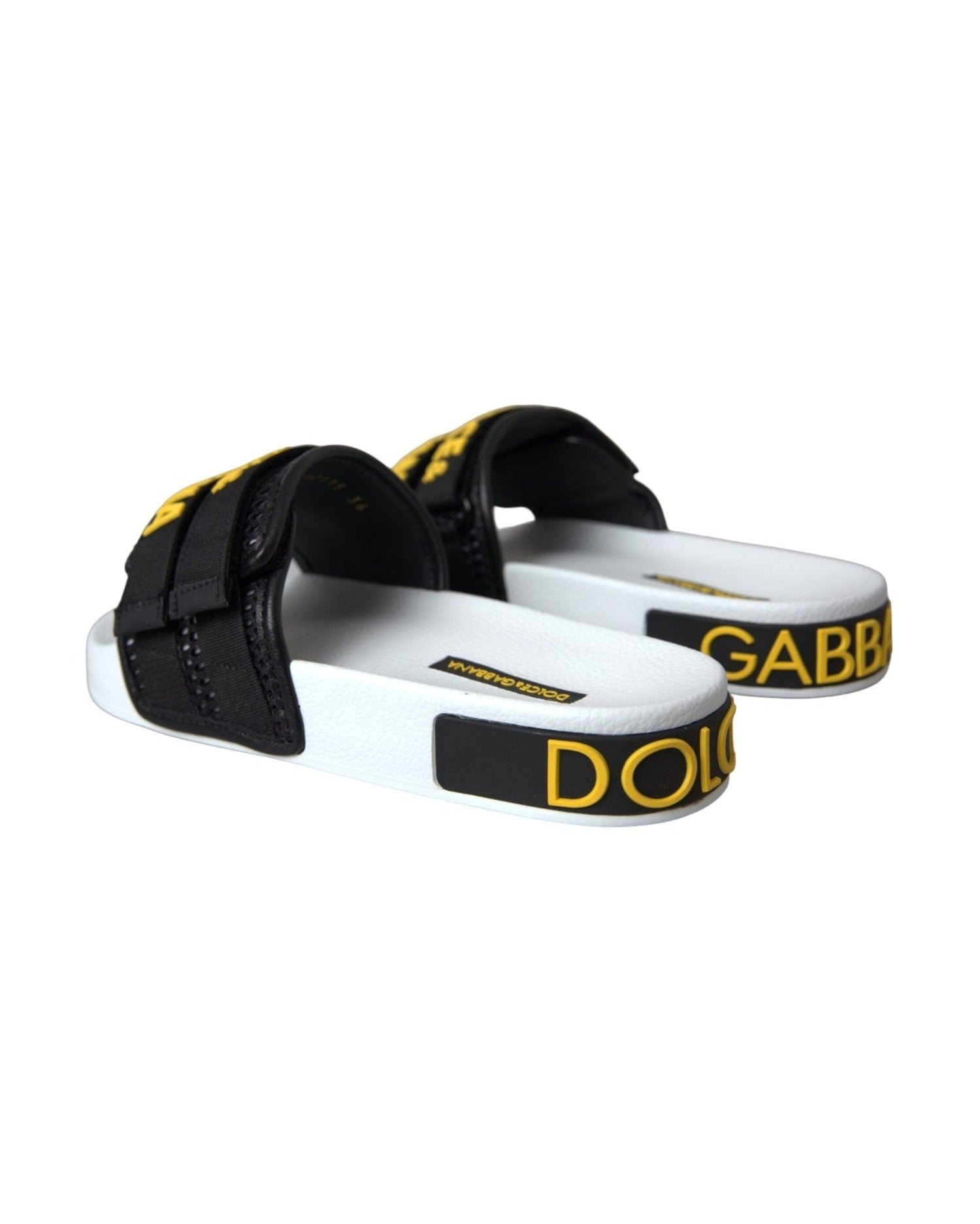 Dolce & Gabbana White Black Logo Beachwear Flats Sandals Shoes Glam Steals