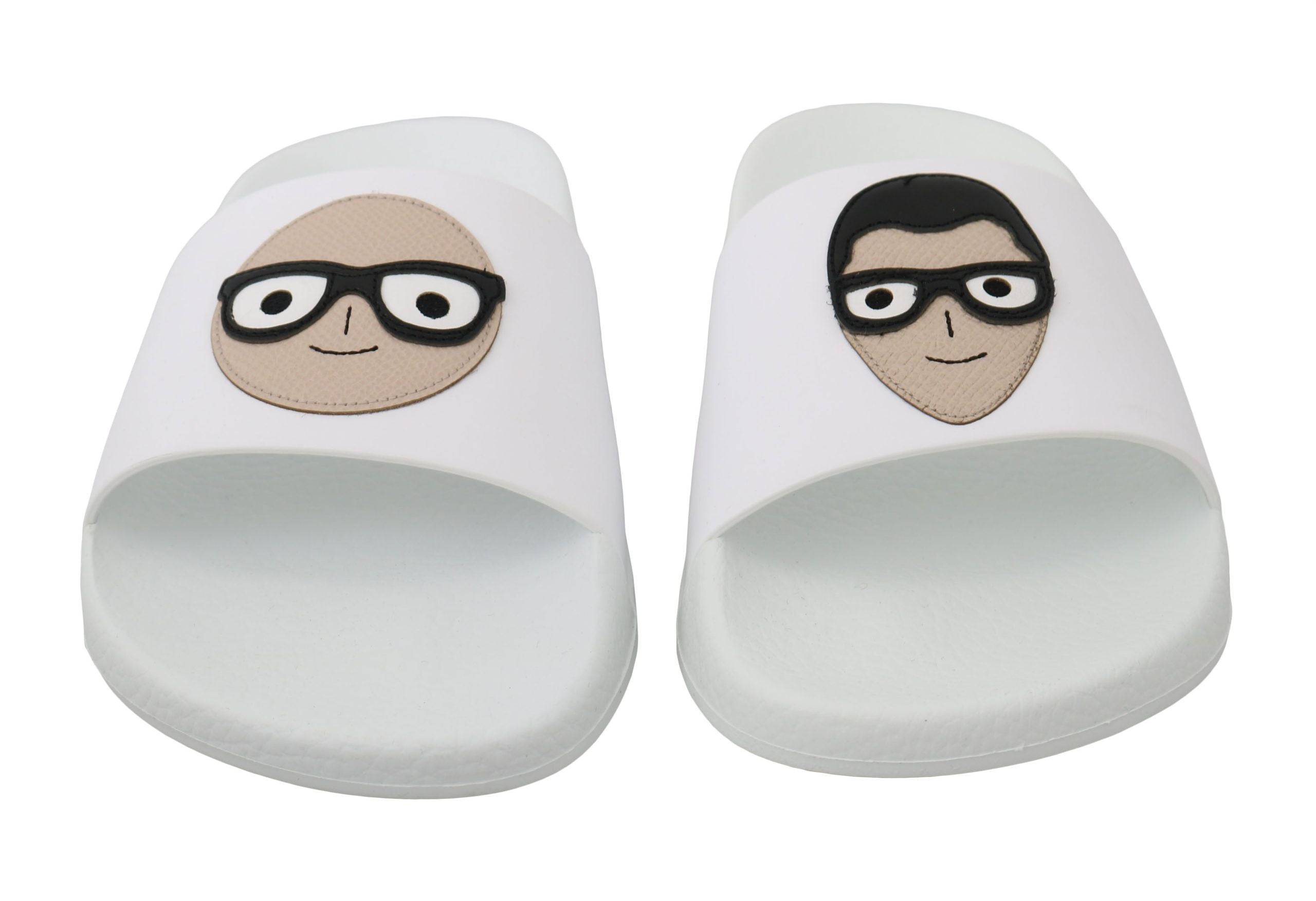 Dolce & Gabbana White Chic Slide Sandals Luxury Summer Footwear Glam Steals