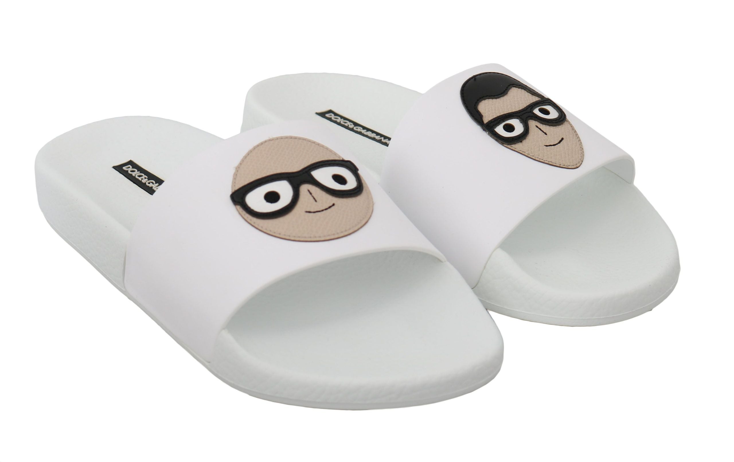 Dolce & Gabbana White Chic Slide Sandals Luxury Summer Footwear Glam Steals