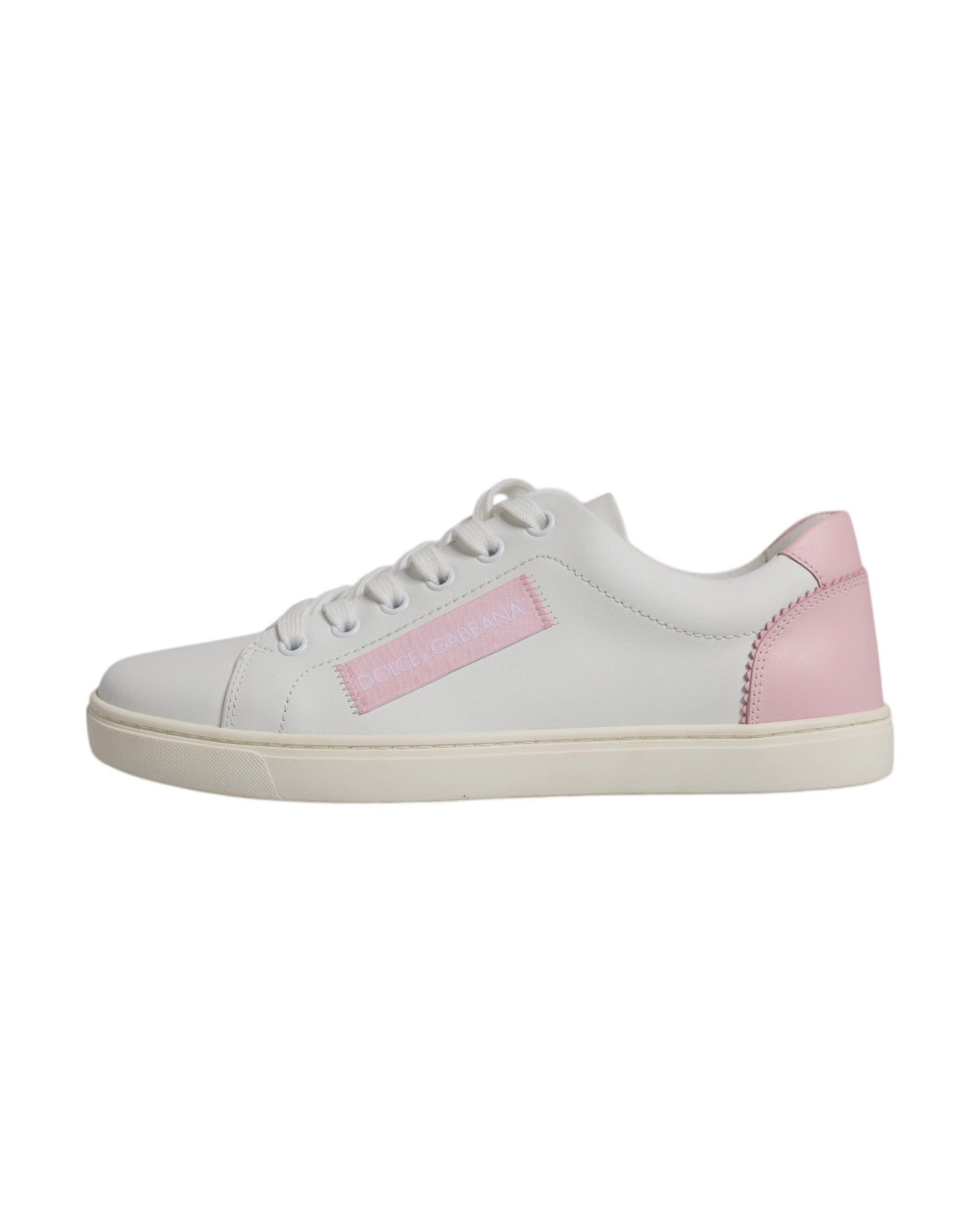 Dolce & Gabbana White Classic Calf Leather Sneakers Shoes Glam Steals
