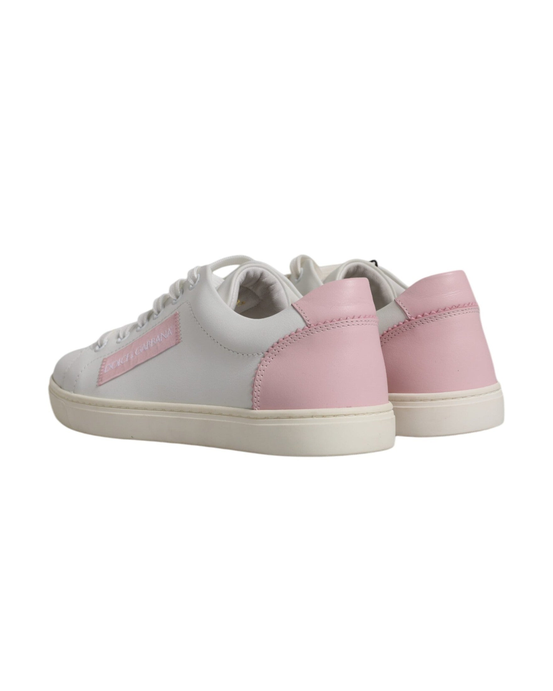 Dolce & Gabbana White Classic Calf Leather Sneakers Shoes Glam Steals