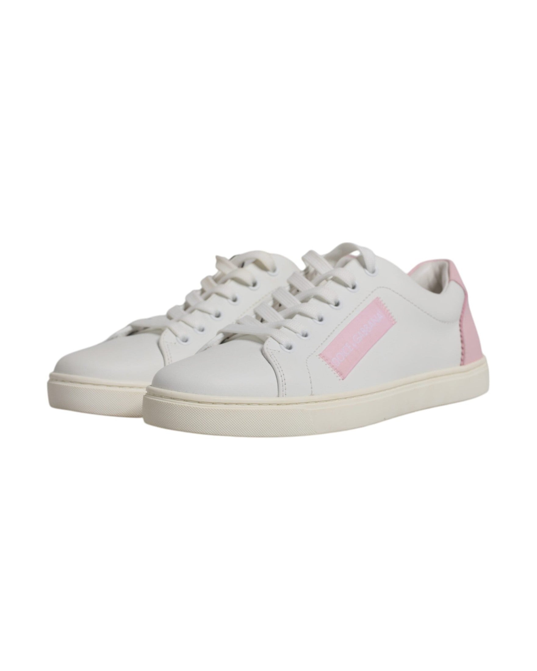 Dolce & Gabbana White Classic Calf Leather Sneakers Shoes Glam Steals