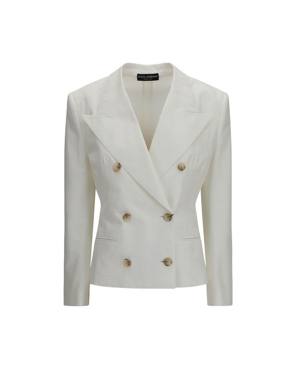 Dolce & Gabbana White Cotton Blazer Glam Steals