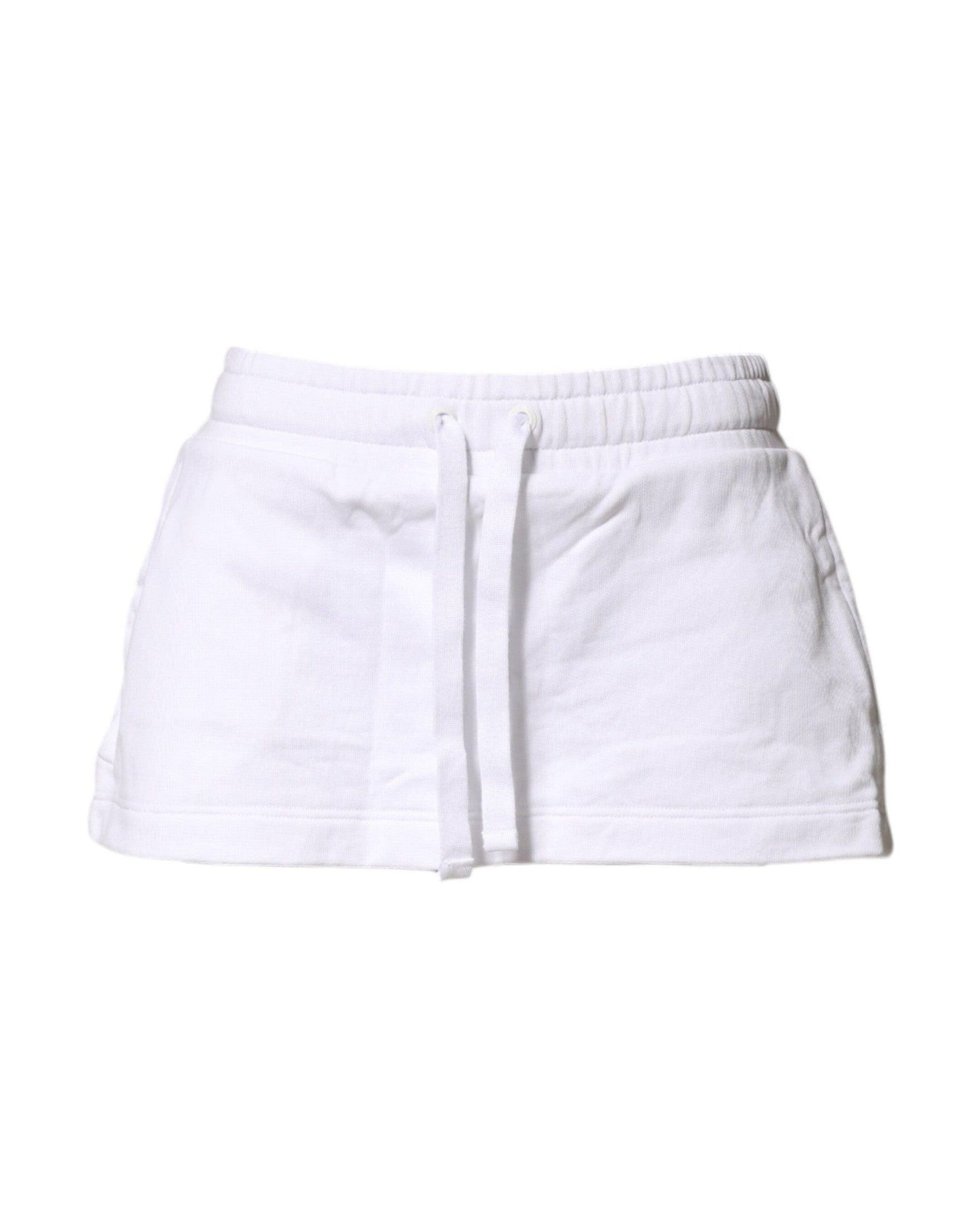 Dolce & Gabbana White Cotton Blend Mid Waist A Line Mini Skirt Glam Steals