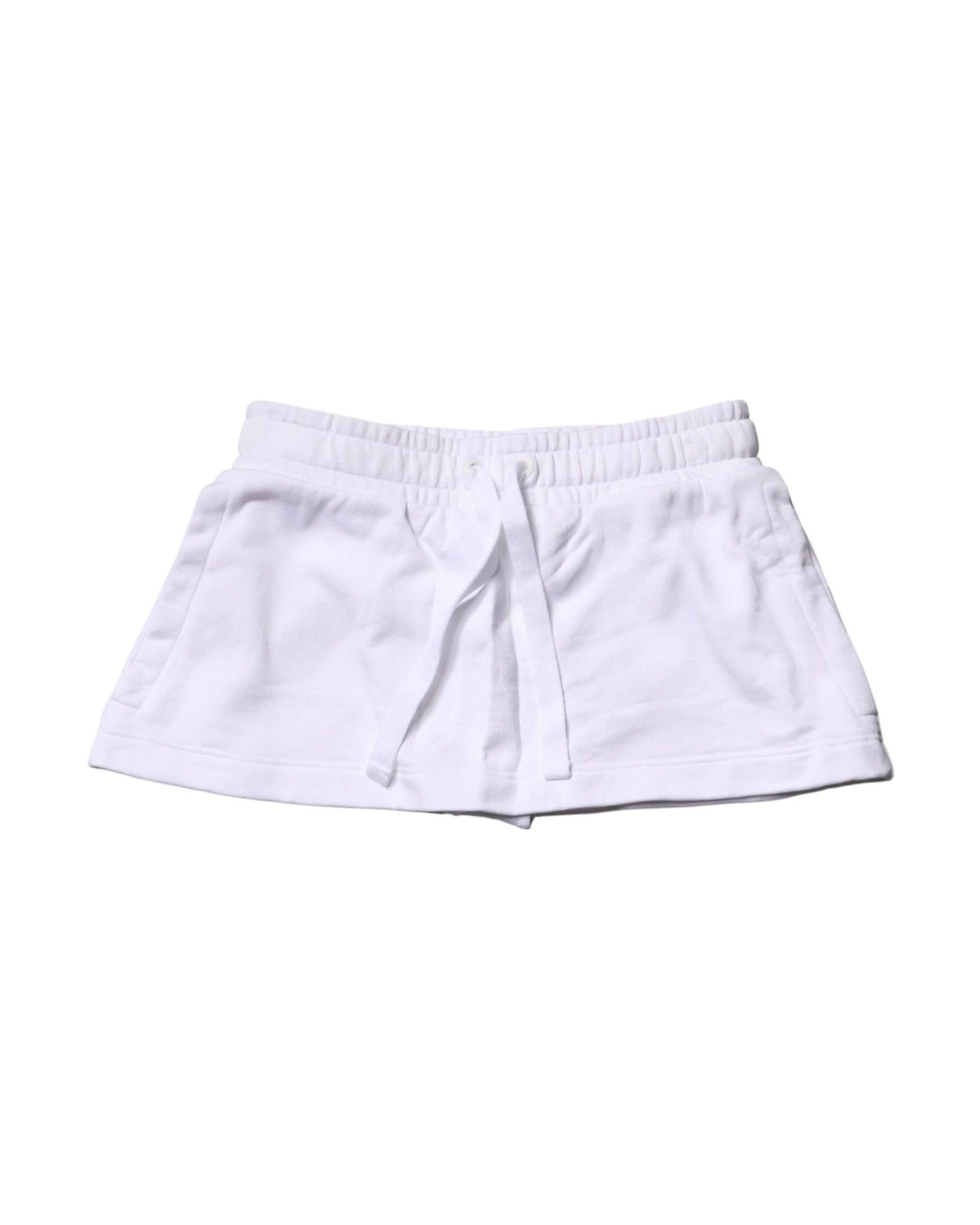 Dolce & Gabbana White Cotton Blend Mid Waist A Line Mini Skirt