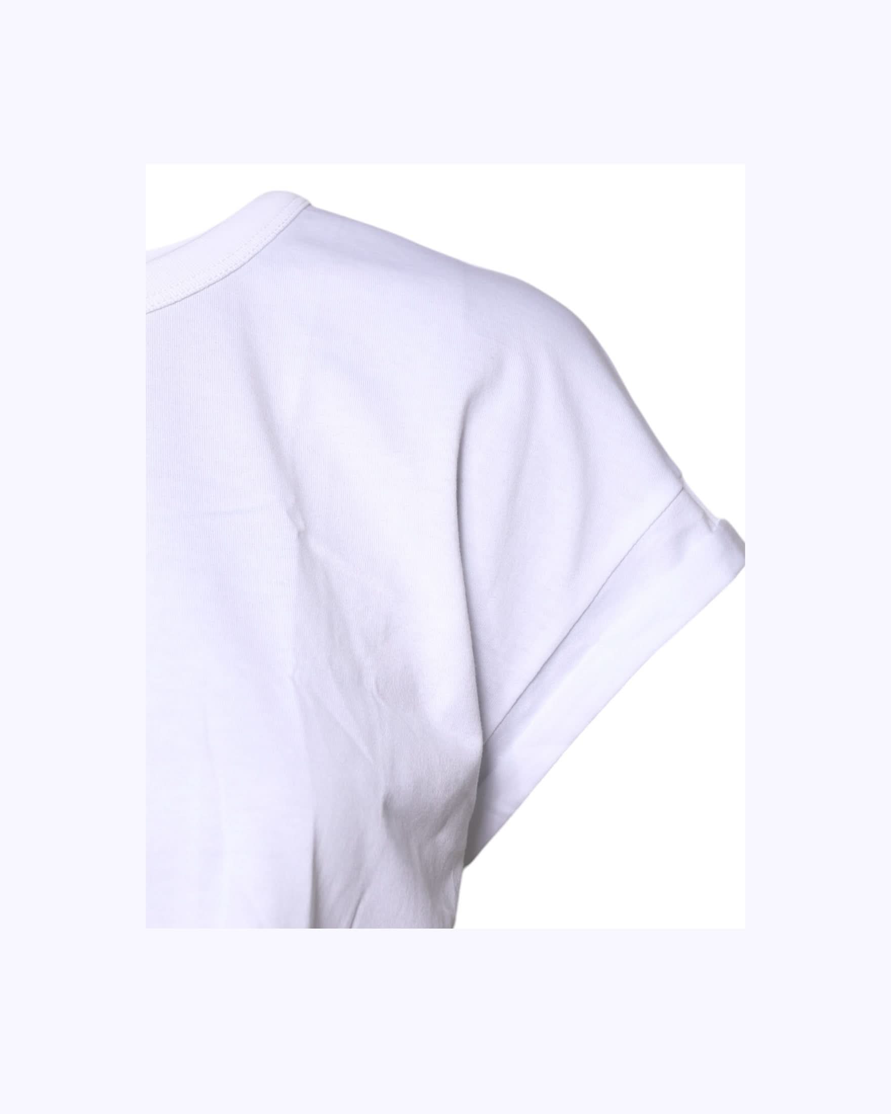 Dolce & Gabbana White Cotton Crew Neck Cropped T-Shirt Top T-Shirts