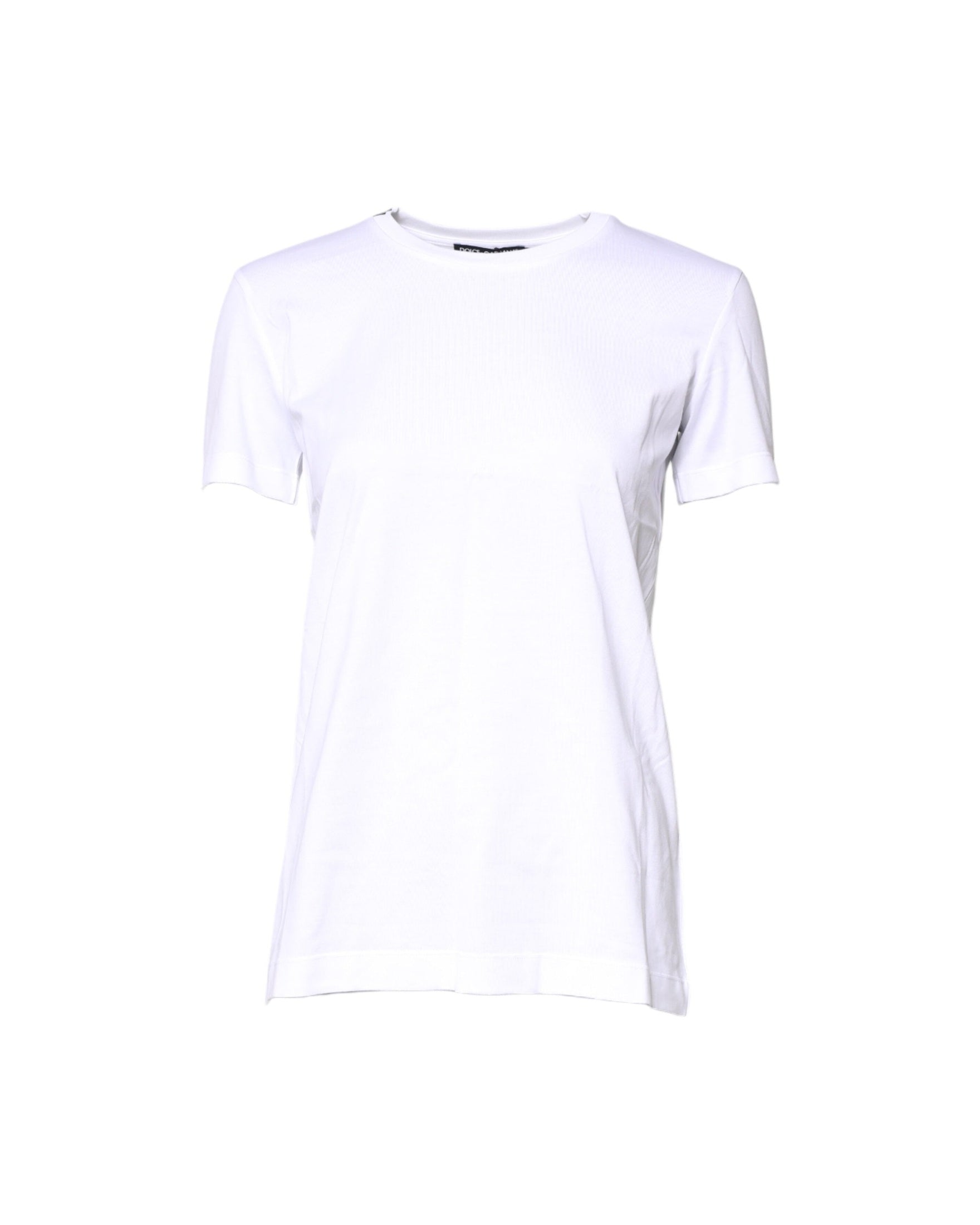 Dolce & Gabbana White Cotton Crew Neck Short Sleeves T-shirt Glam Steals