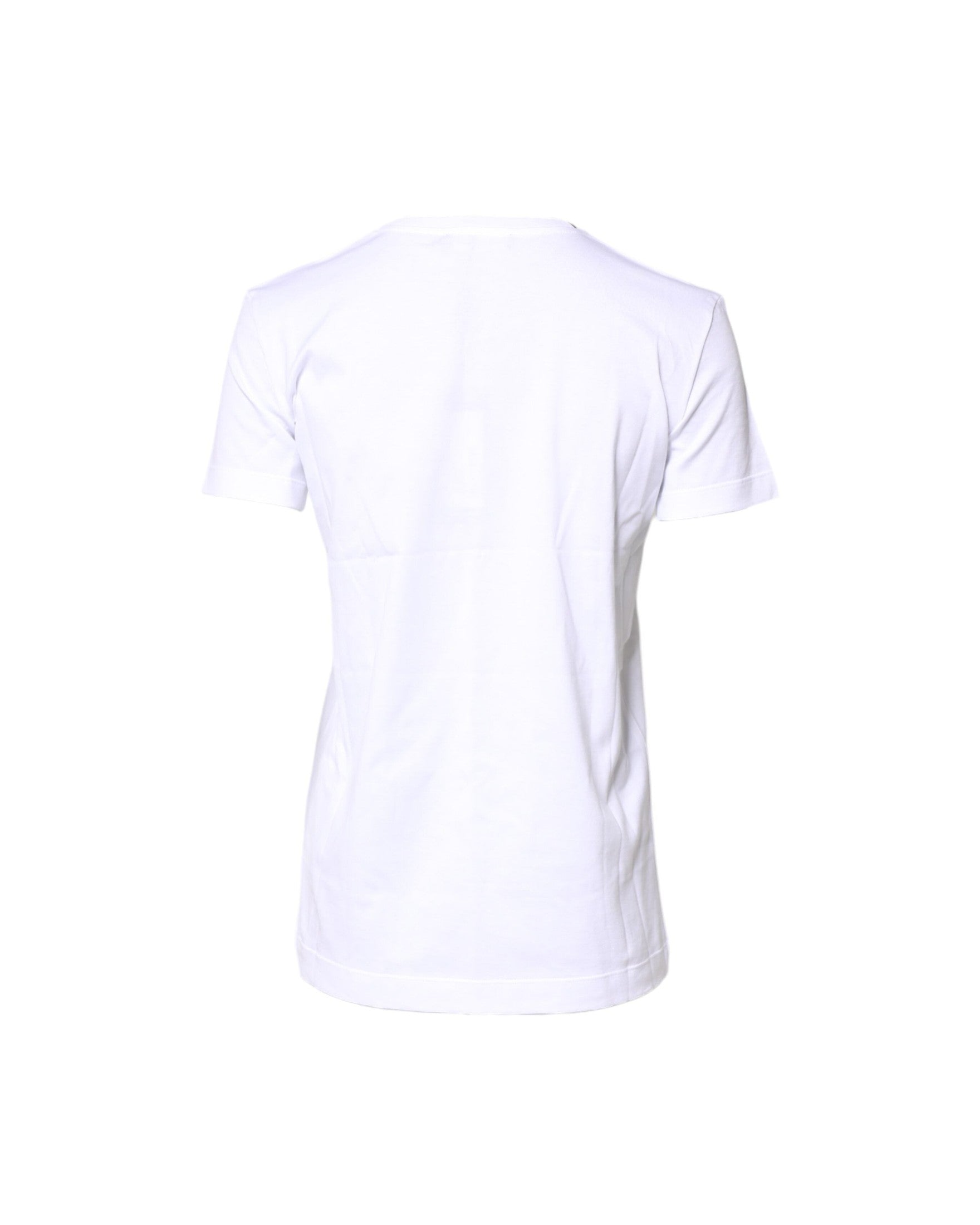 Dolce & Gabbana White Cotton Crew Neck Short Sleeves T-shirt Glam Steals