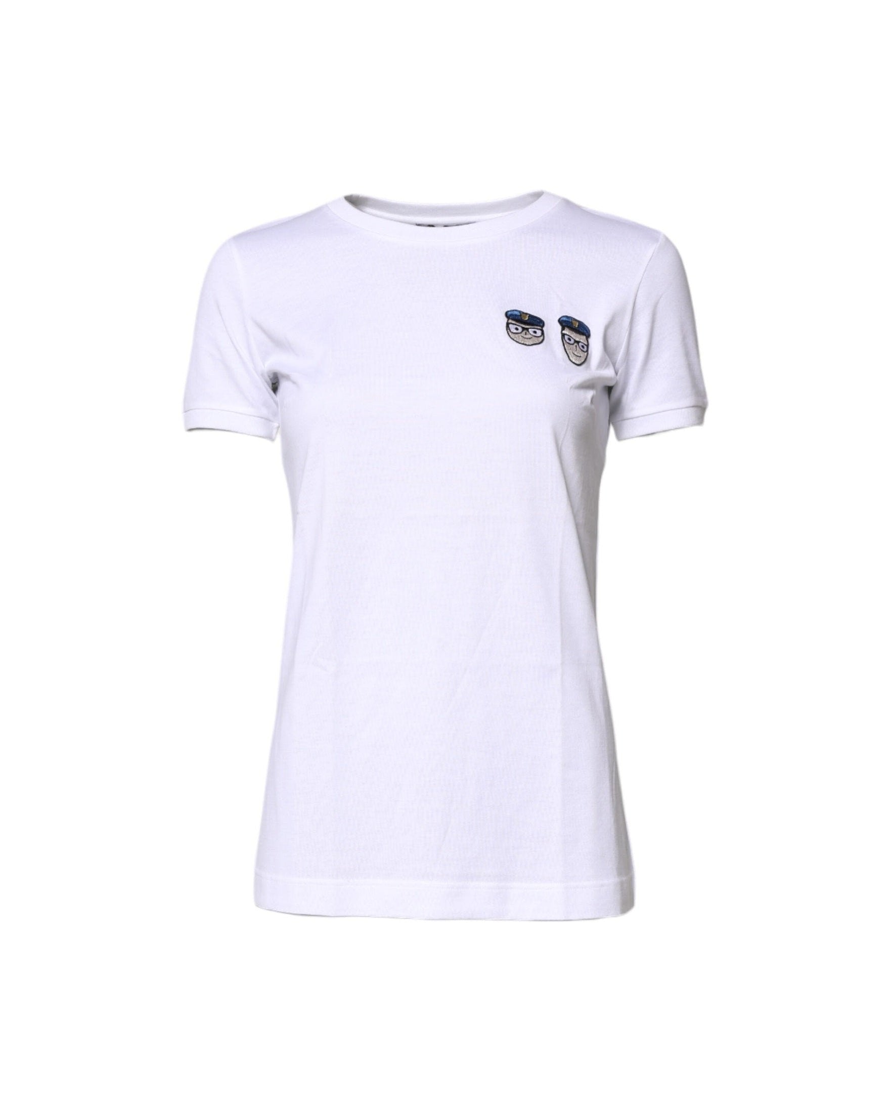 Dolce & Gabbana White Cotton Crew Neck T-Shirt T-Shirts