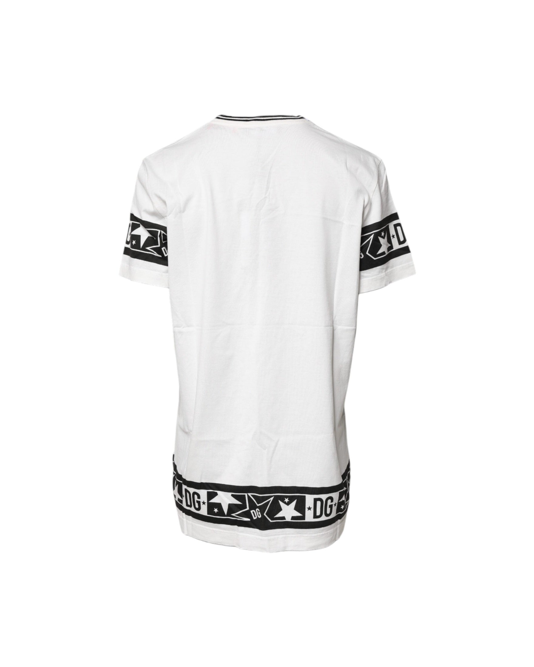 Dolce & Gabbana White Cotton Crewneck T-shirt Glam Steals