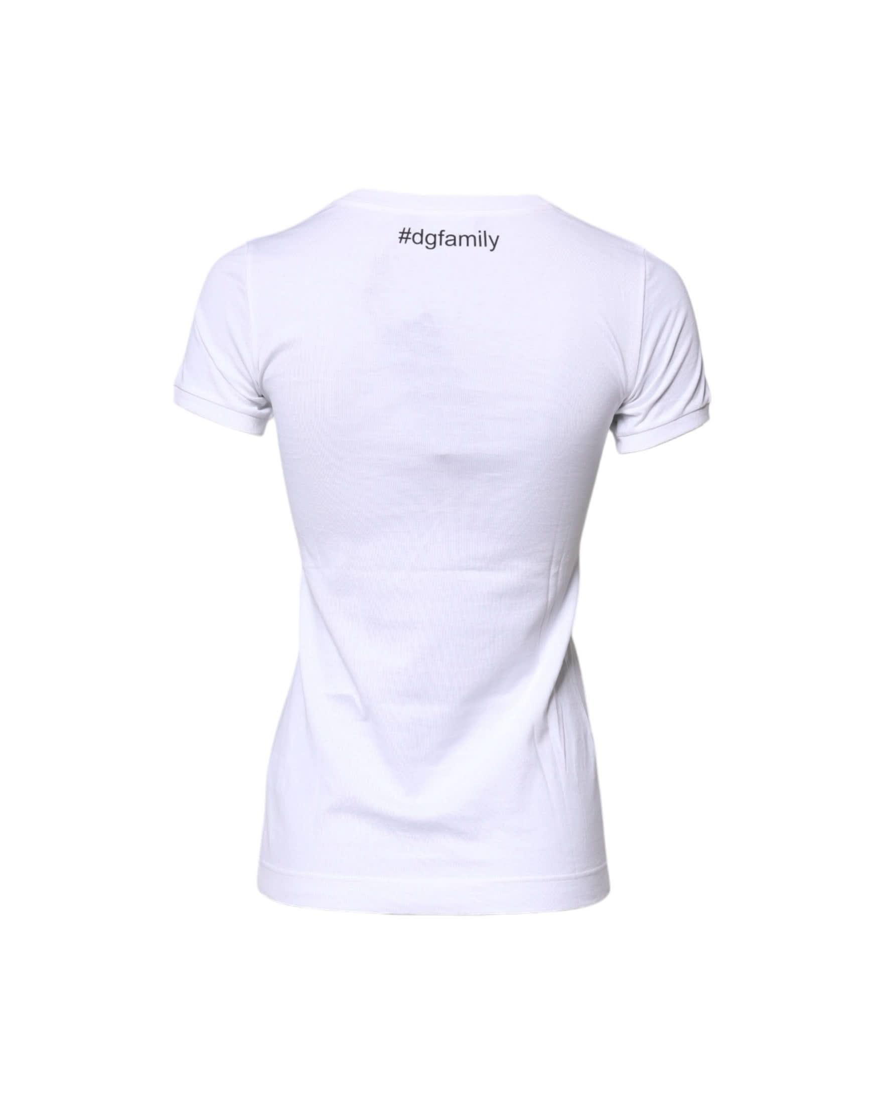 Dolce & Gabbana White Cotton Embroidery T-Shirt T-Shirts
