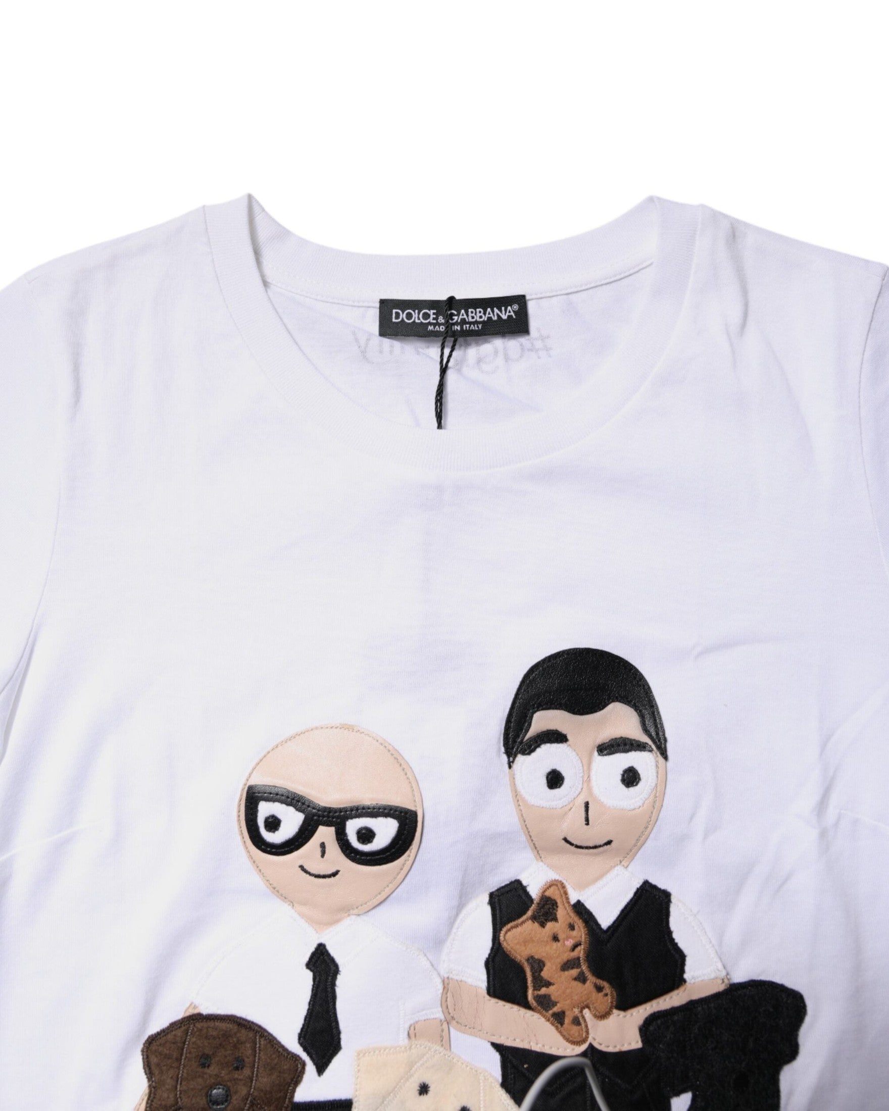 Dolce & Gabbana White Cotton Embroidery T-shirt Glam Steals