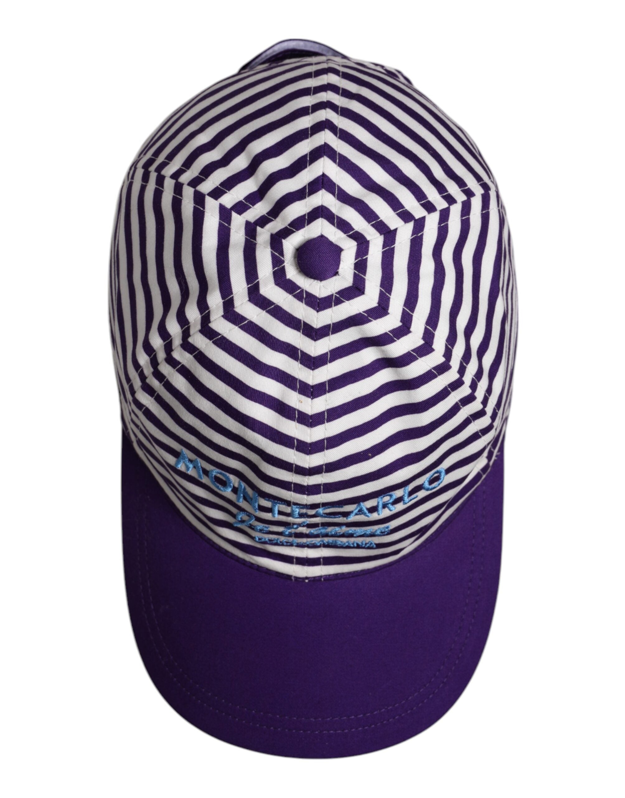 Dolce & Gabbana White Cotton Purple Stripe Women Baseball Cap Glam Steals