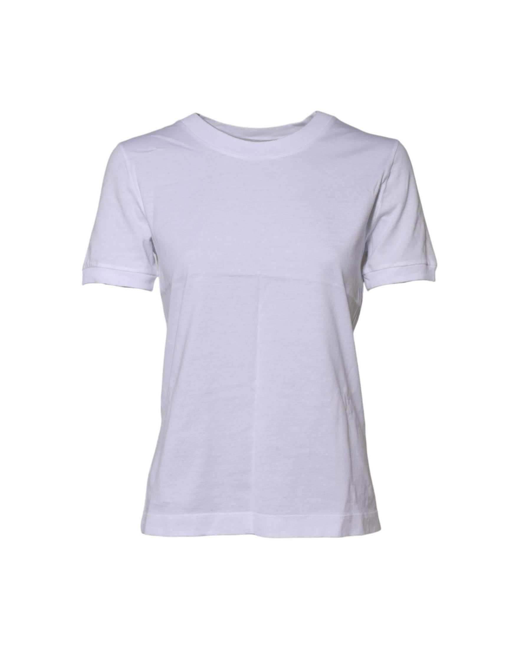 Dolce & Gabbana White Cotton Round Neck Short Sleeves T-Shirt T-Shirts