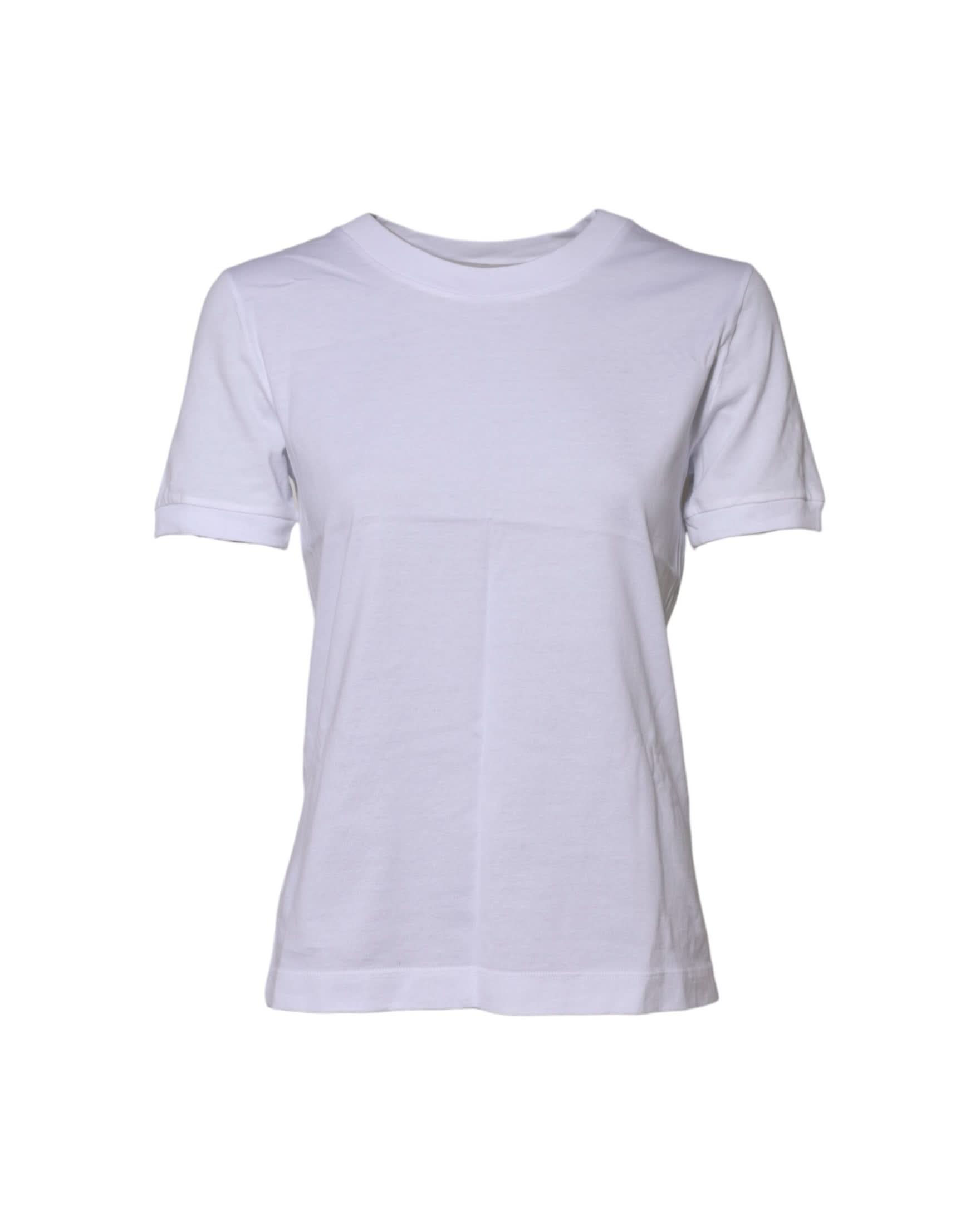 Dolce & Gabbana White Cotton Round Neck Short Sleeves T-Shirt T-Shirts