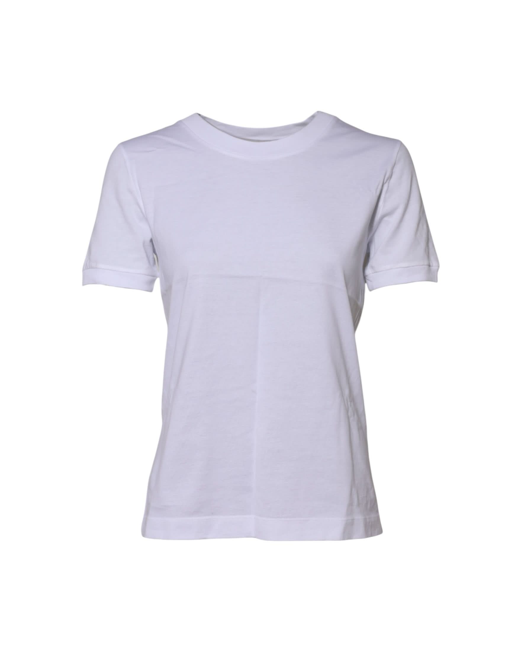 Dolce & Gabbana White Cotton Round Neck Short Sleeves T-Shirt T-Shirts
