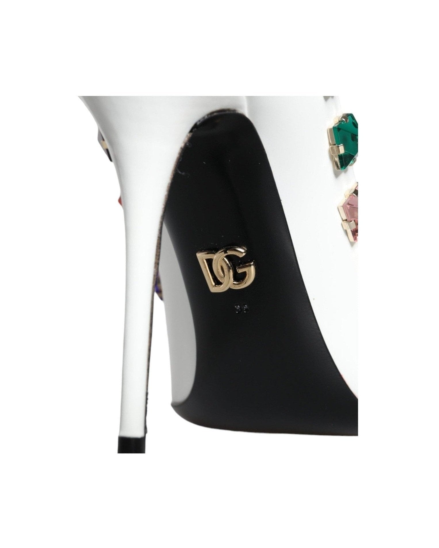 Dolce & Gabbana White Crystals Leather High Heels Pumps Shoes Glam Steals