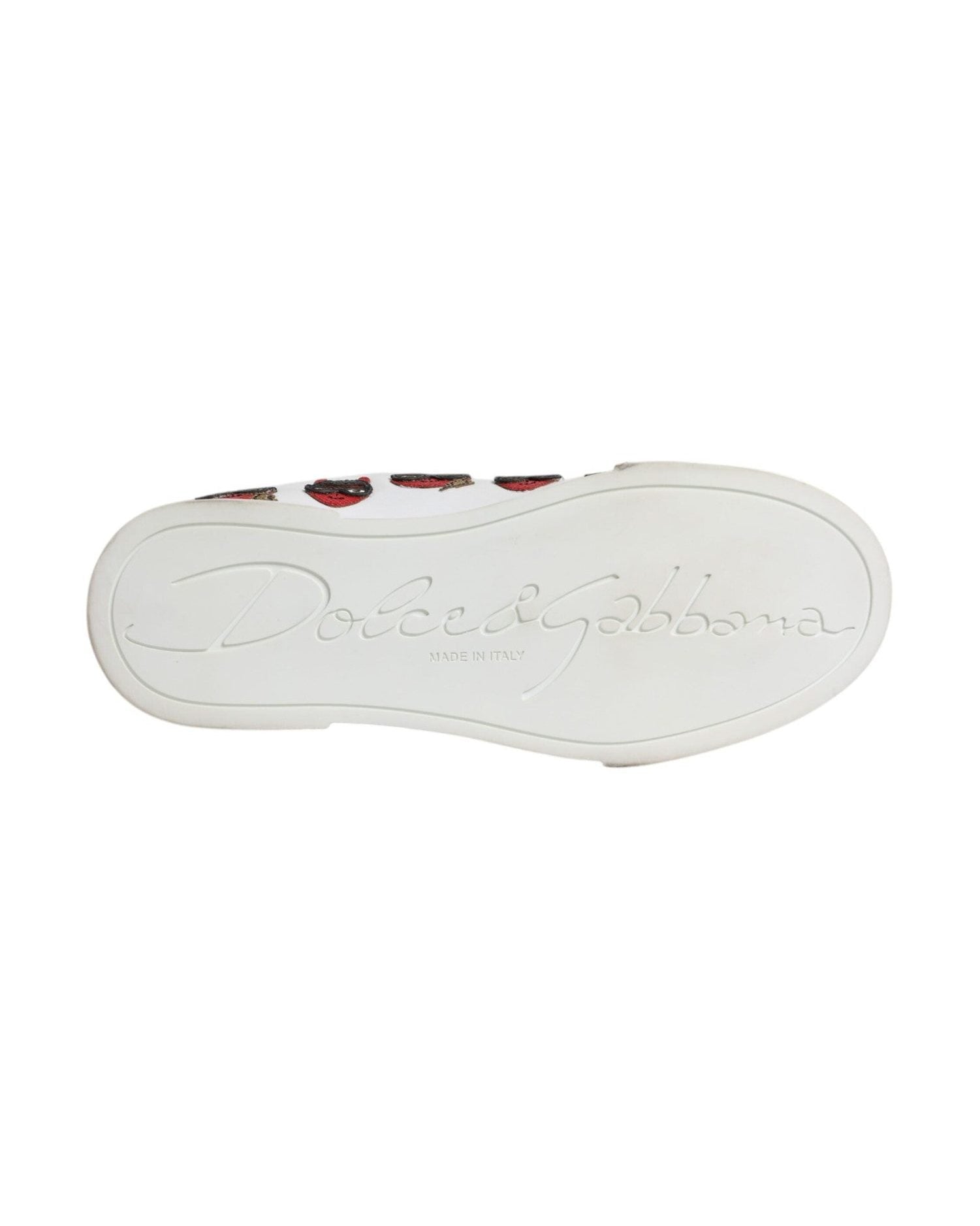 Dolce & Gabbana White Devil Face Portofino Sneakers Shoes Sneakers