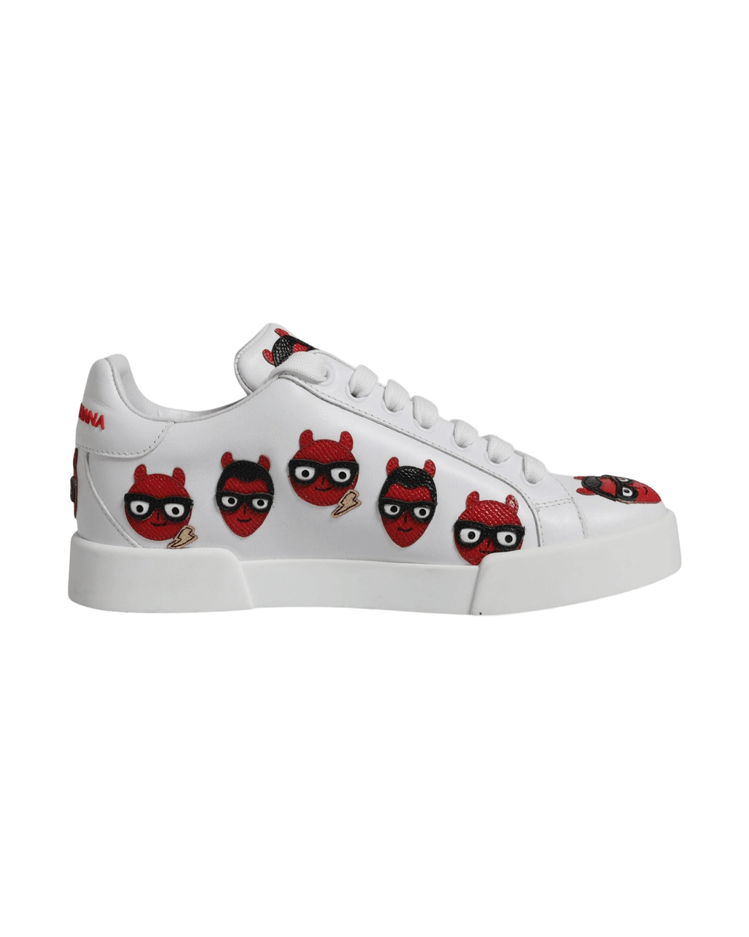 Dolce & Gabbana White Devil Face Portofino Sneakers Shoes Glam Steals