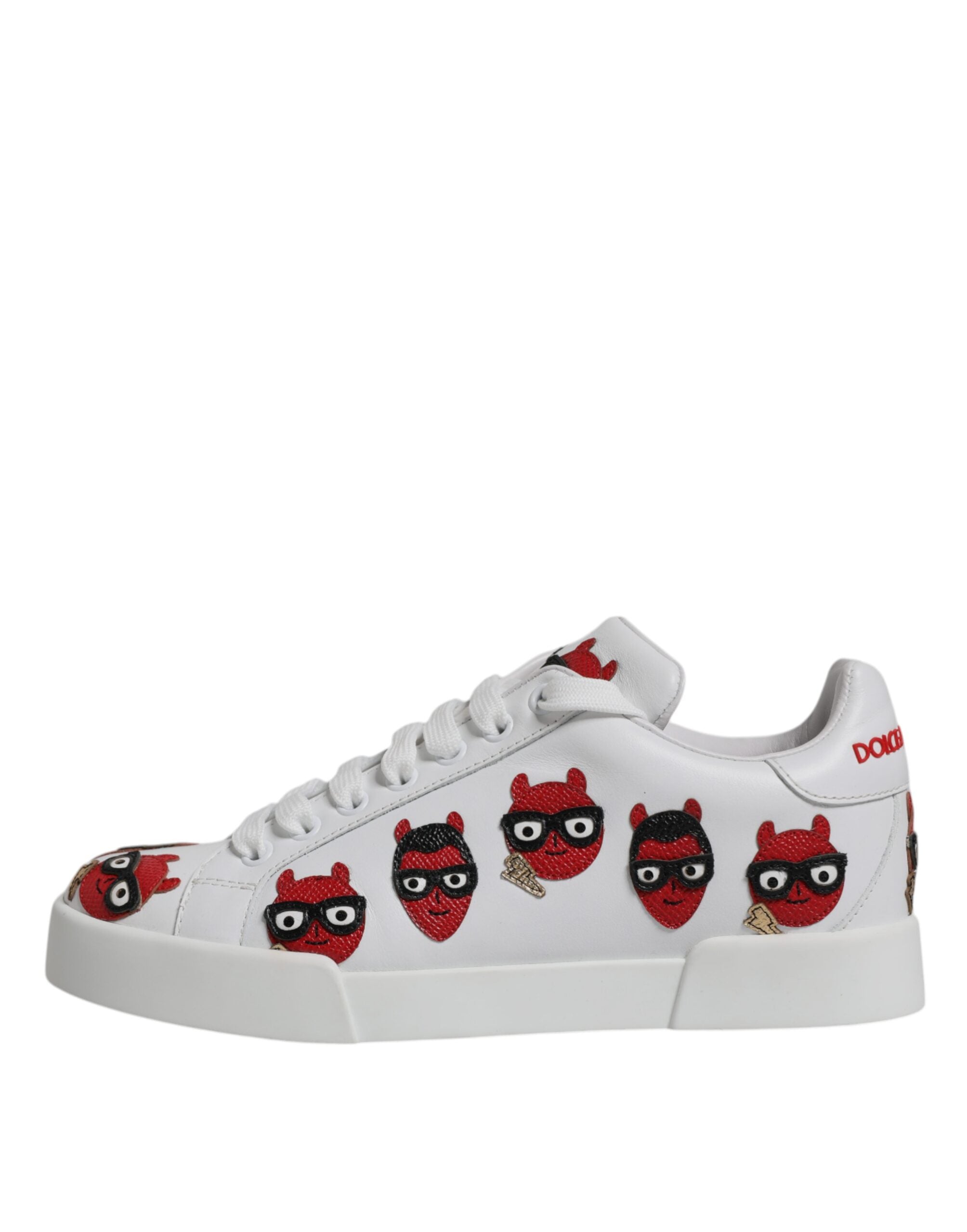 Dolce & Gabbana White Devil Face Portofino Sneakers Shoes Glam Steals
