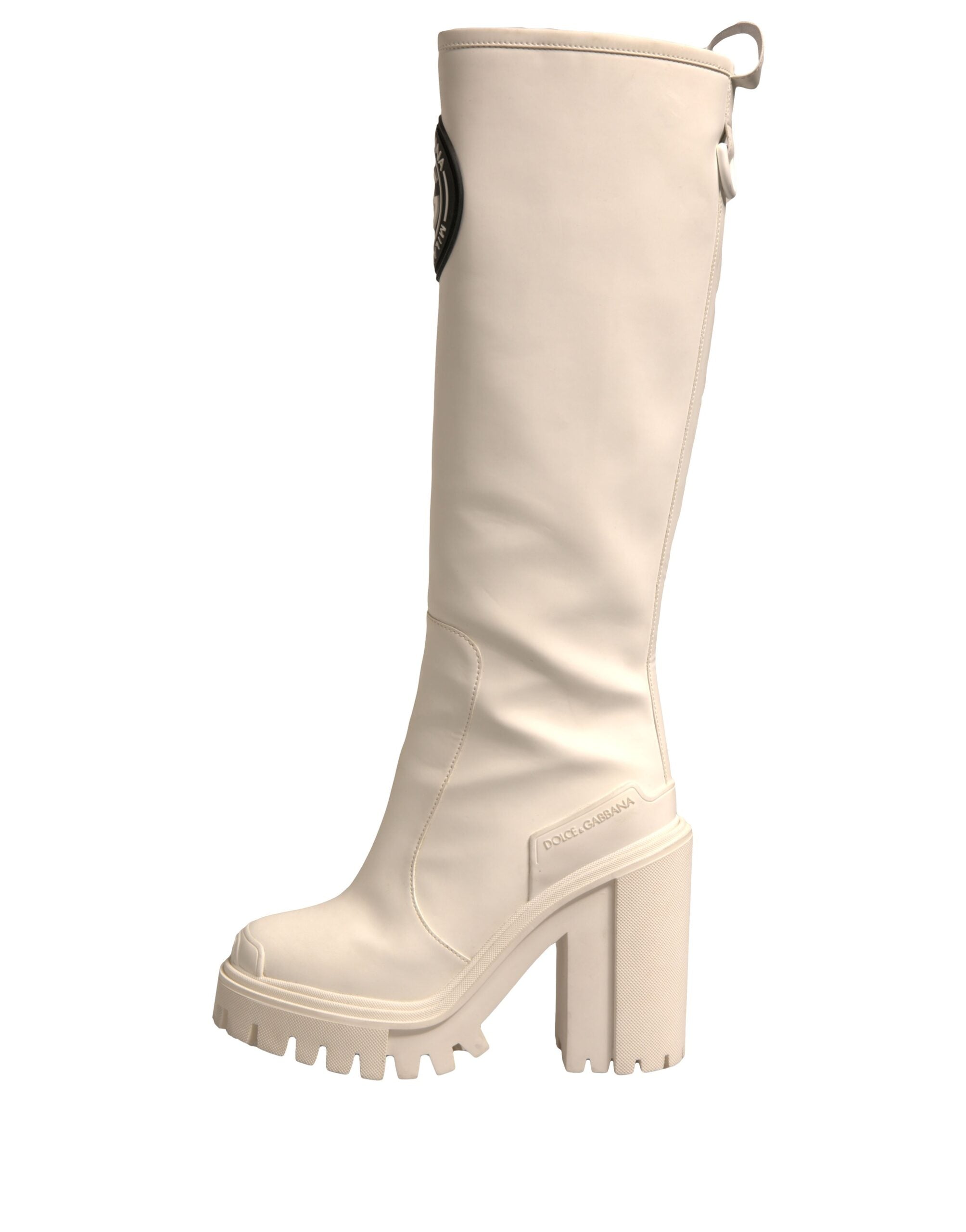 Dolce & Gabbana White Dg Logo Hi Trekking Plateau Biker Boots Shoes Glam Steals