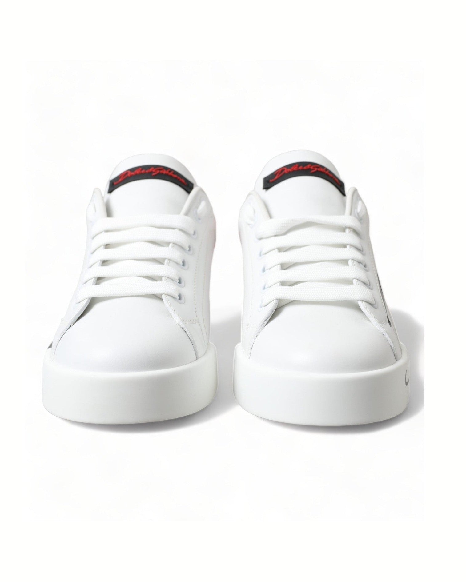 Dolce & Gabbana Elegant Leather Portofino White Sneakers Glam Steals