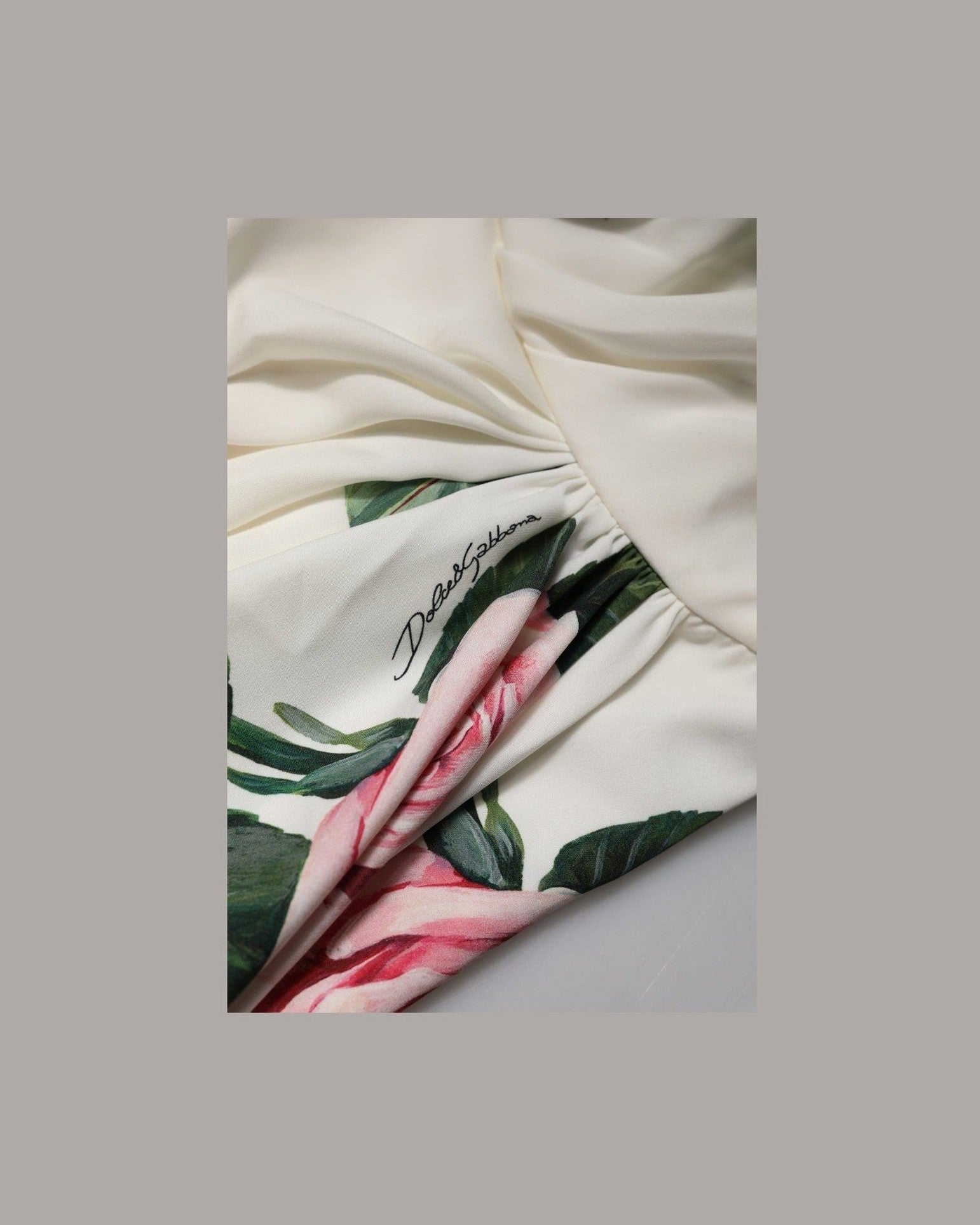 Dolce & Gabbana White Floral One Shoulder Sheath Midi Dress Glam Steals
