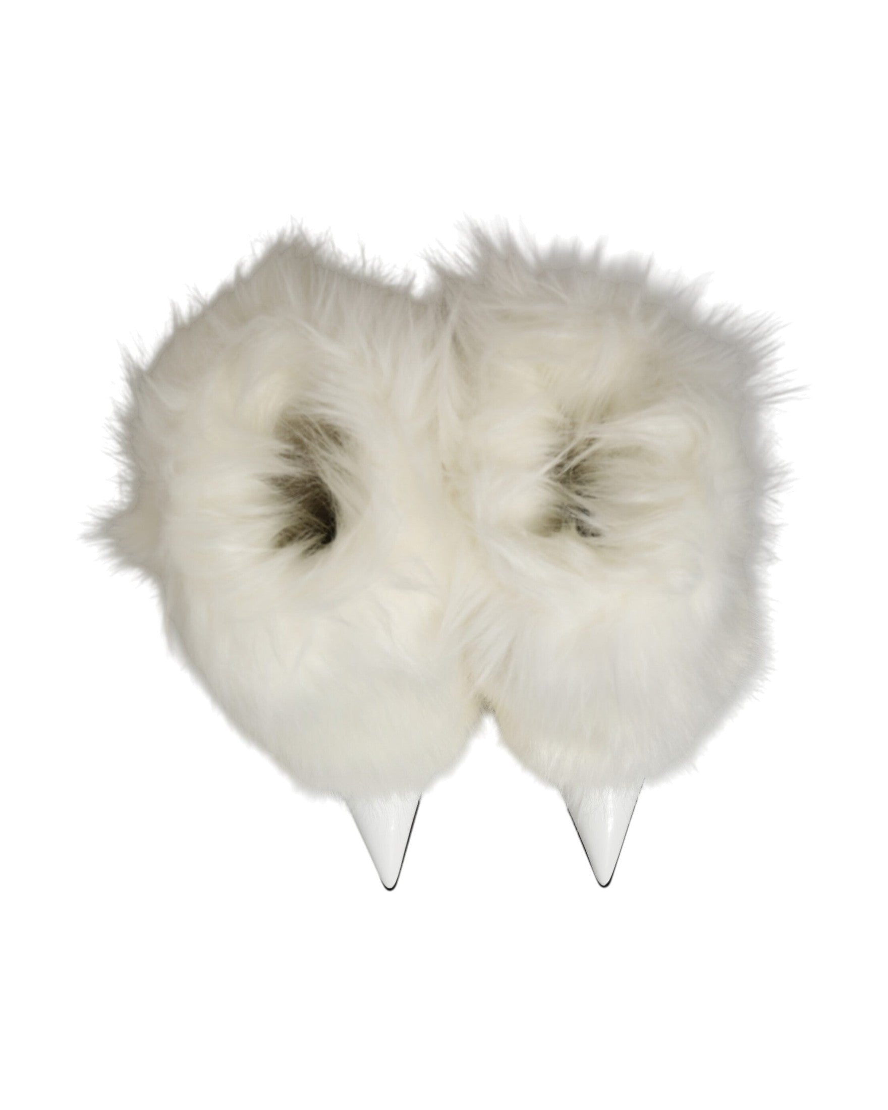 Dolce & Gabbana White Fur Pointed Knee High Stiletto Boots Shoes Glam Steals