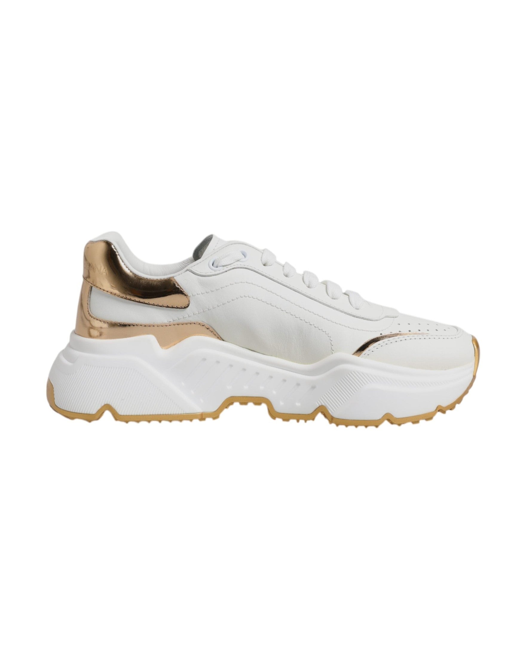 Dolce & Gabbana White Gold Daymaster Low Top Sneakers Shoes Glam Steals