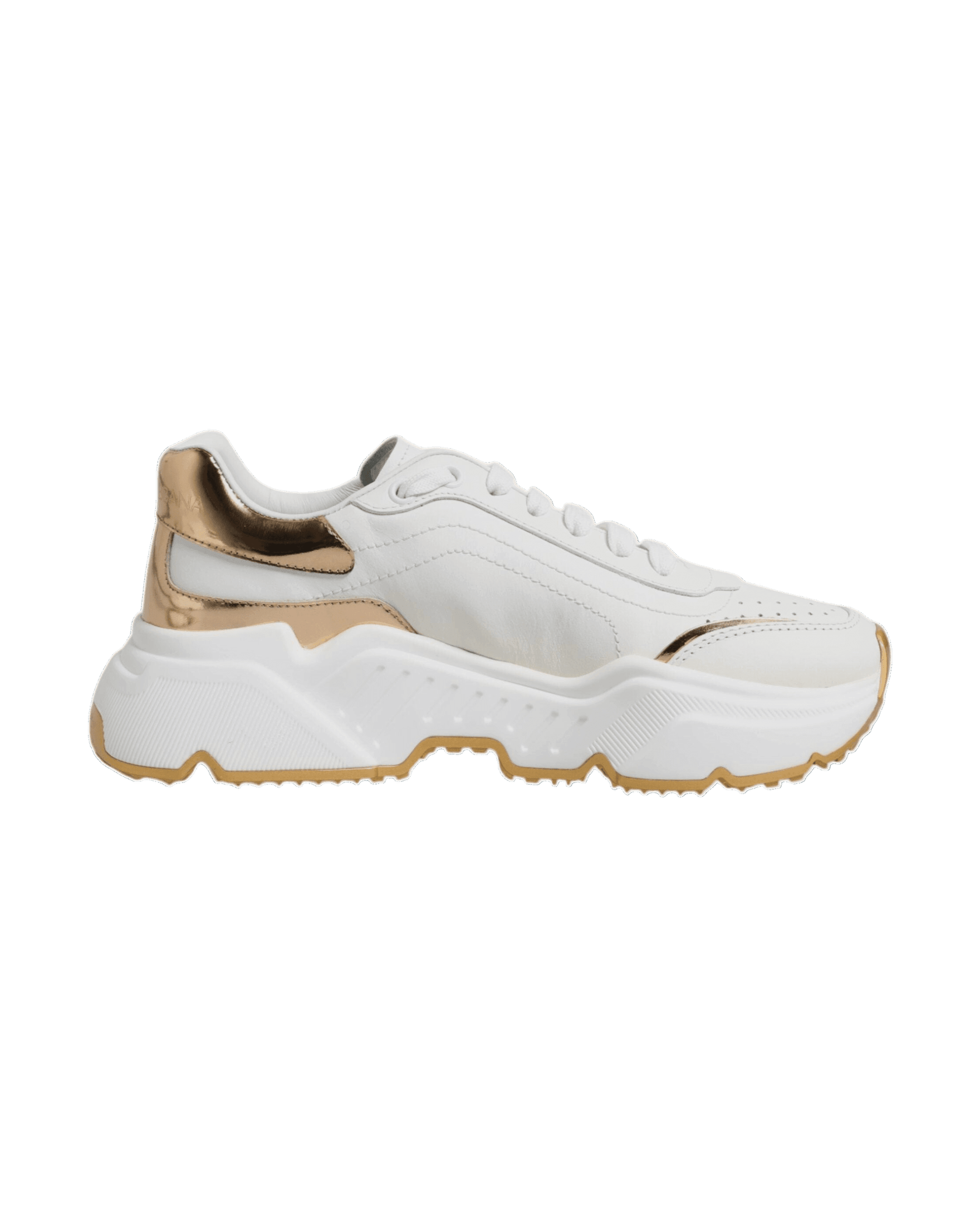 Dolce & Gabbana White Gold Daymaster Low Top Sneakers Shoes Sneakers