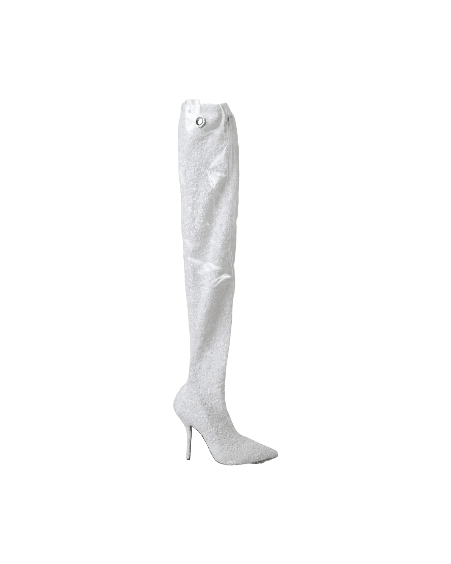 Dolce & Gabbana White Heels Stiletto Knee High Boots Shoes Glam Steals