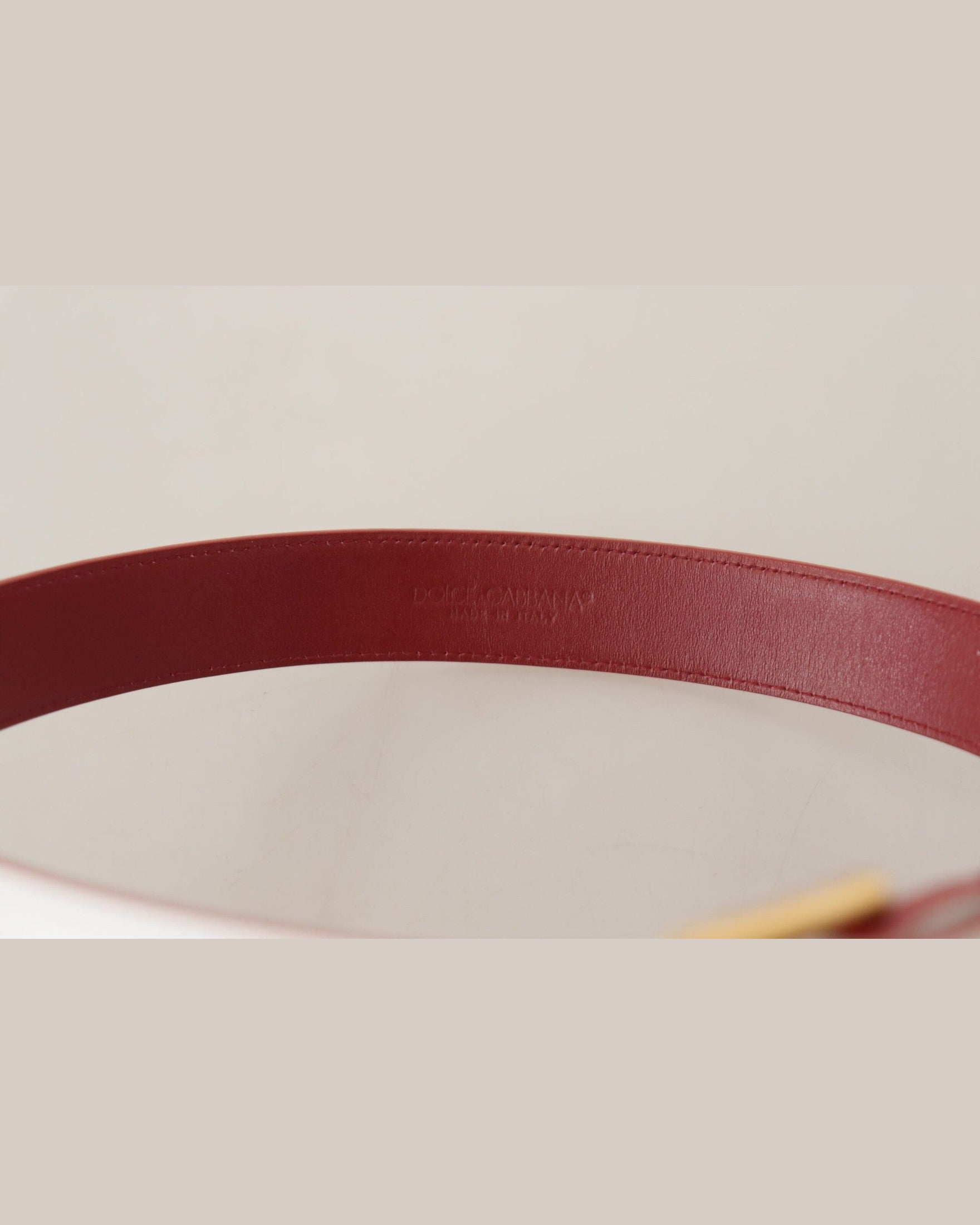 Dolce & Gabbana White Leather Calf Two Toned Gold Metal Buckle Belt Belts