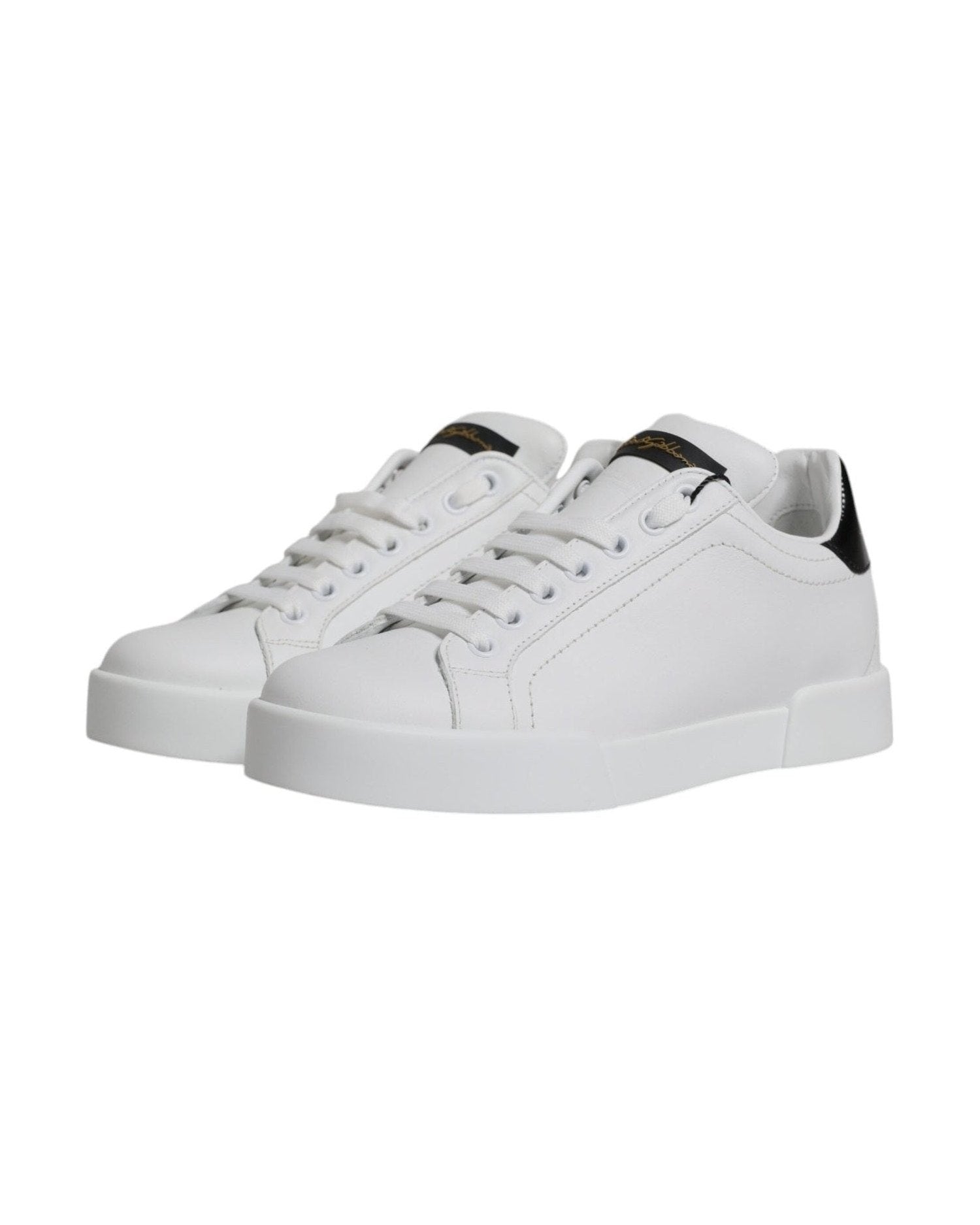 Dolce & Gabbana White Leather Classic Low Top Sneakers Shoes Sneakers