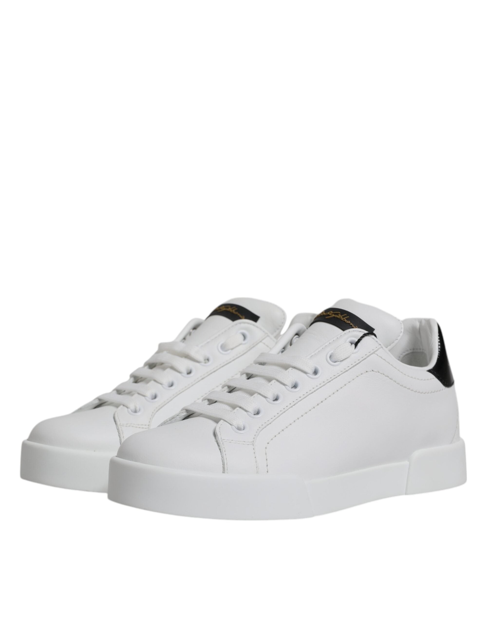 Dolce & Gabbana White Leather Classic Low Top Sneakers Shoes Glam Steals
