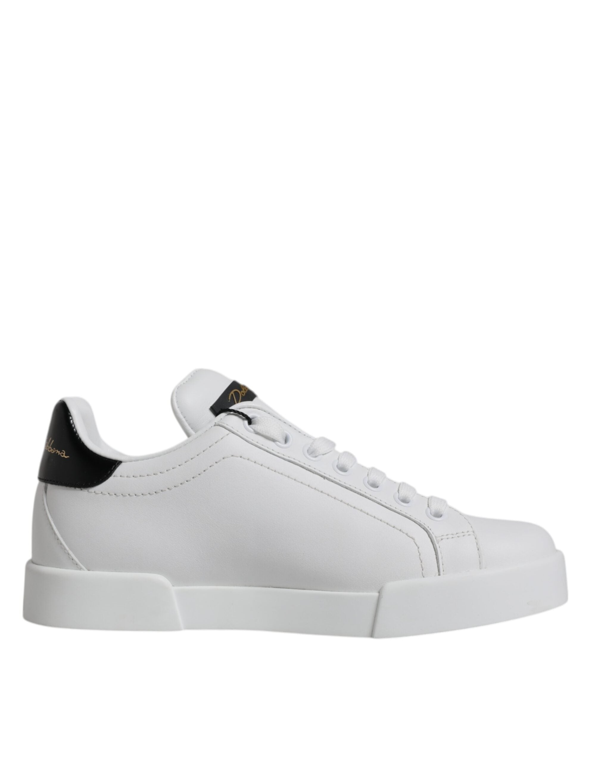 Dolce & Gabbana White Leather Classic Low Top Sneakers Shoes Glam Steals