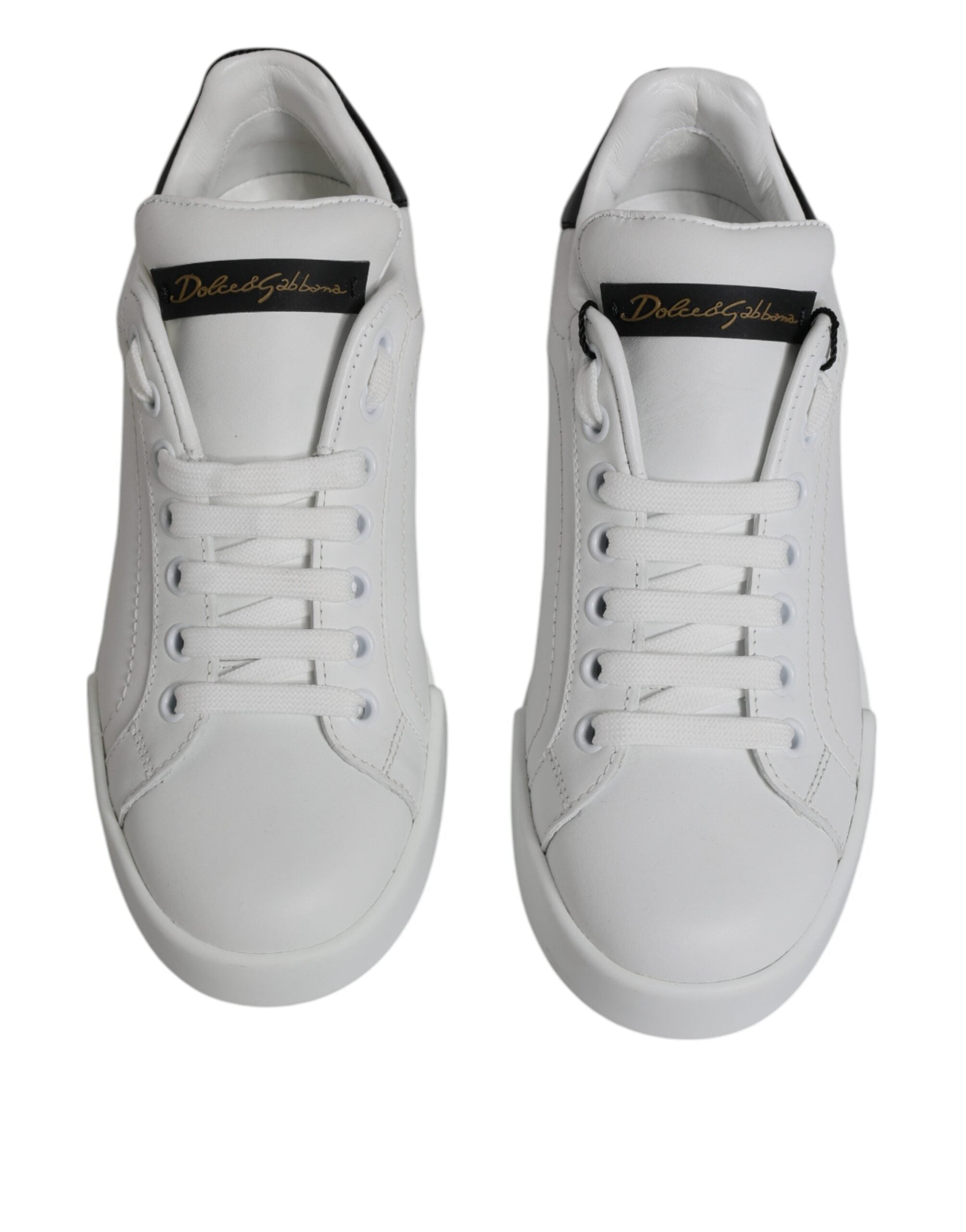 Dolce & Gabbana White Leather Classic Low Top Sneakers Shoes Glam Steals