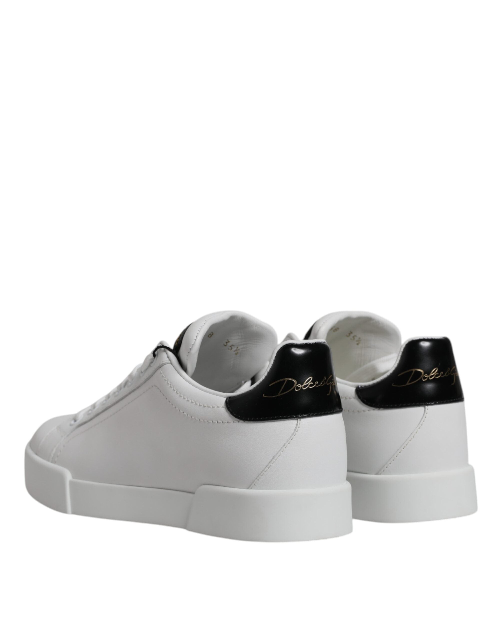 Dolce & Gabbana White Leather Classic Low Top Sneakers Shoes Glam Steals