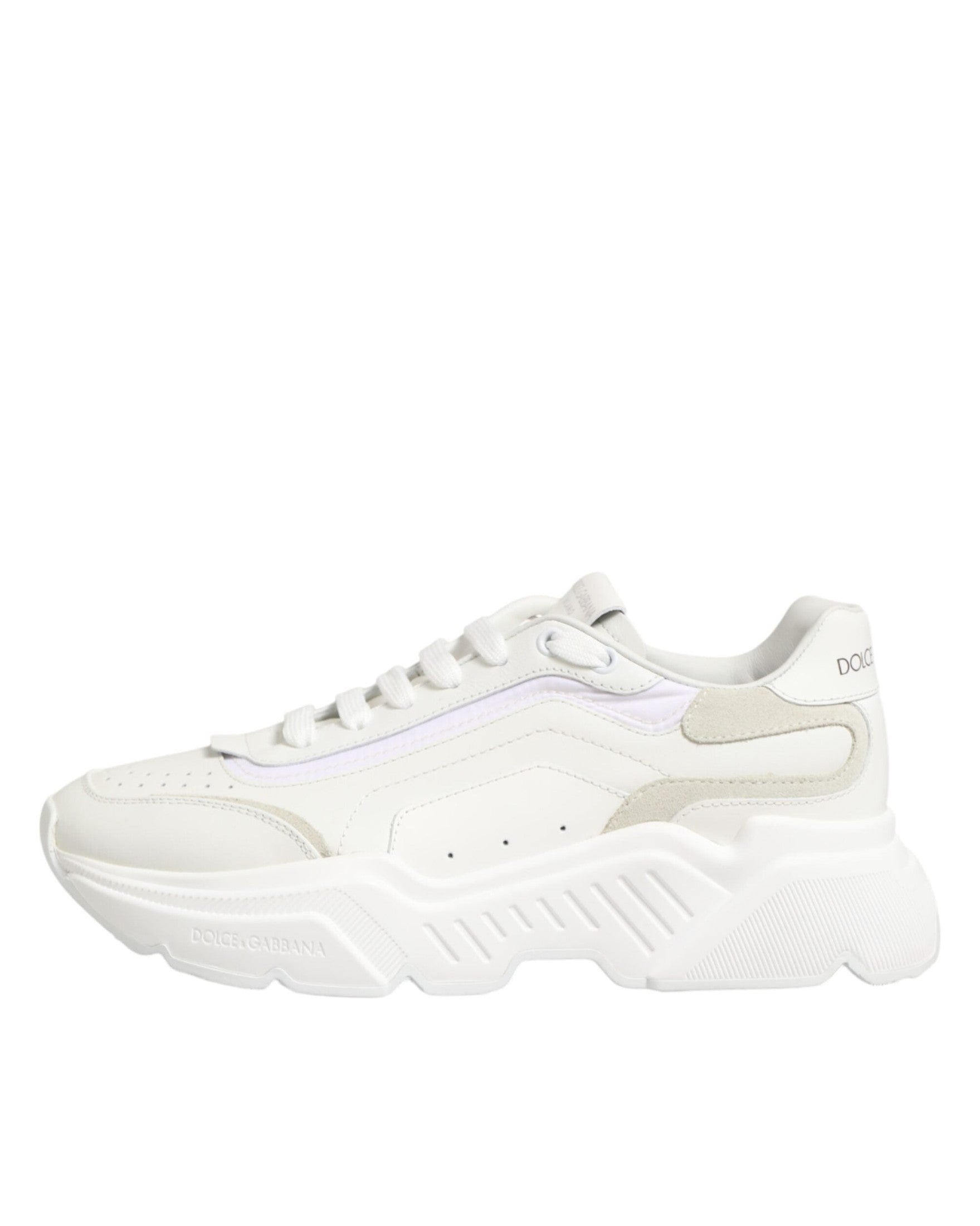 Dolce & Gabbana White Leather Daymaster Low Top Sneakers Shoes Glam Steals