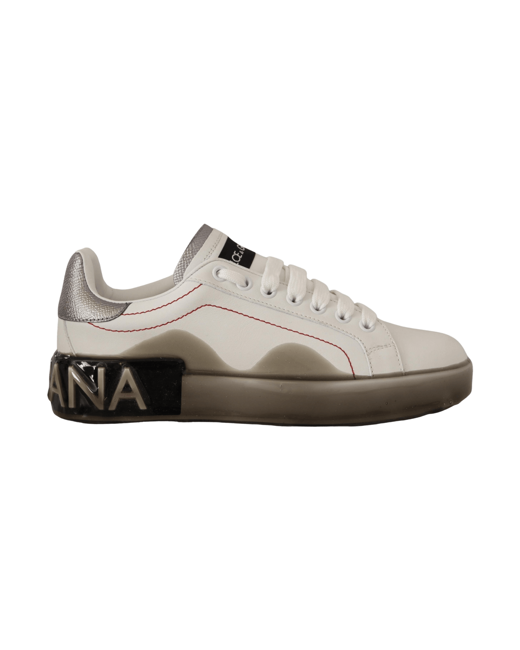 Dolce & Gabbana White Leather Logo Portofino Sneakers Glam Steals
