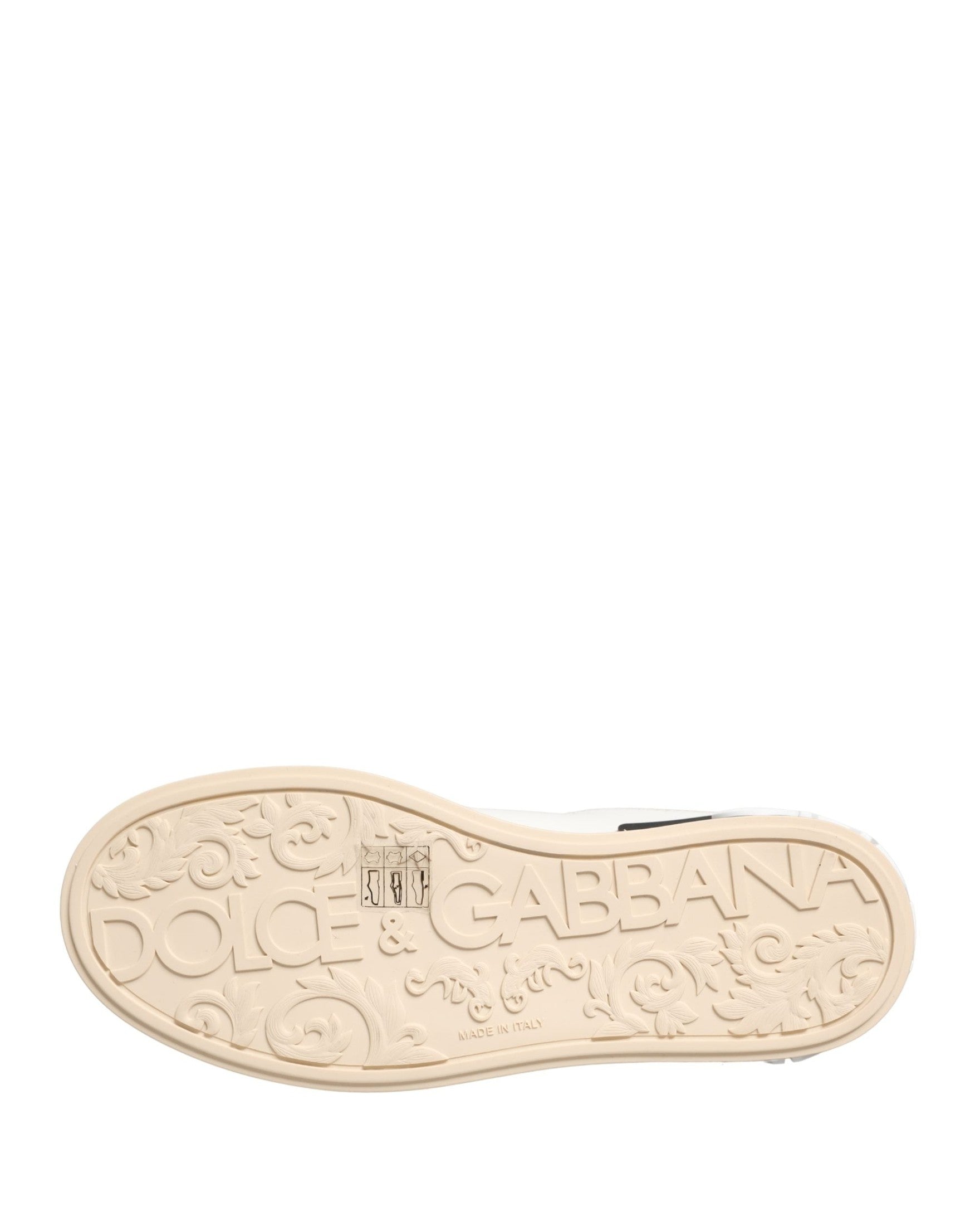 Dolce & Gabbana White Leather Low Top Portofino Sneakers Shoes Glam Steals