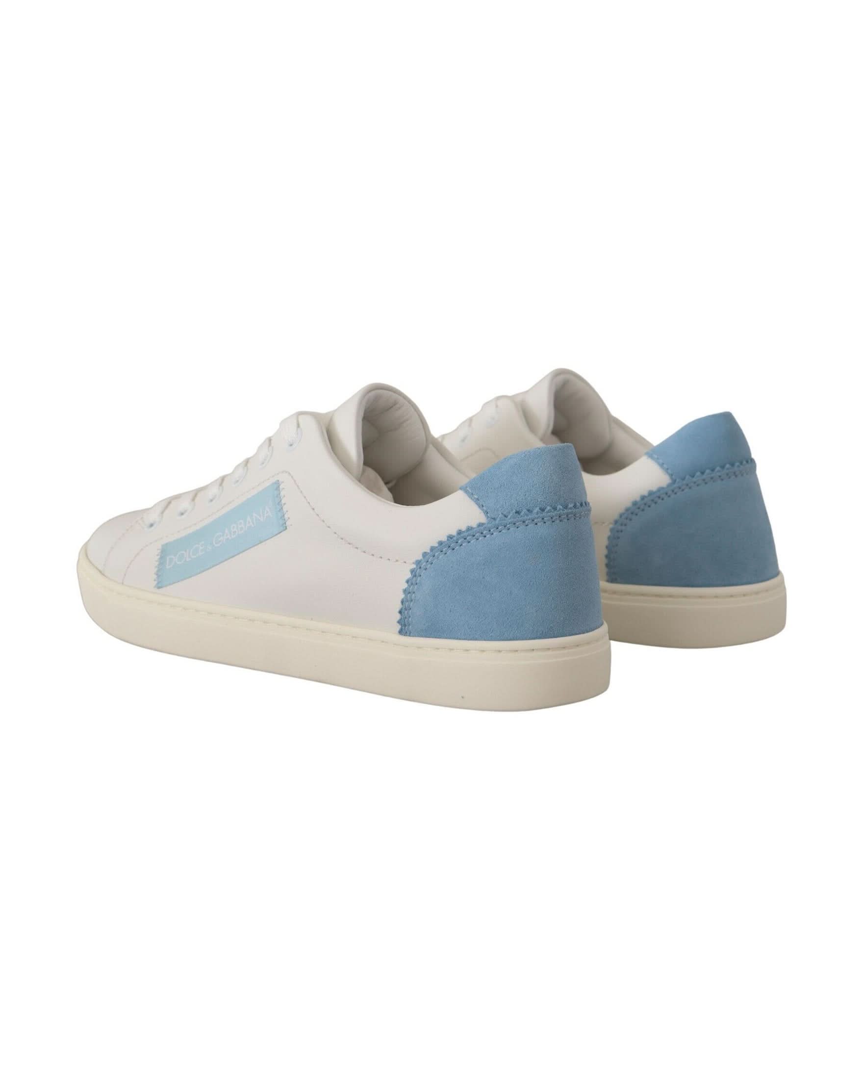 Dolce & Gabbana White Leather Low Top Sneakers Sneakers