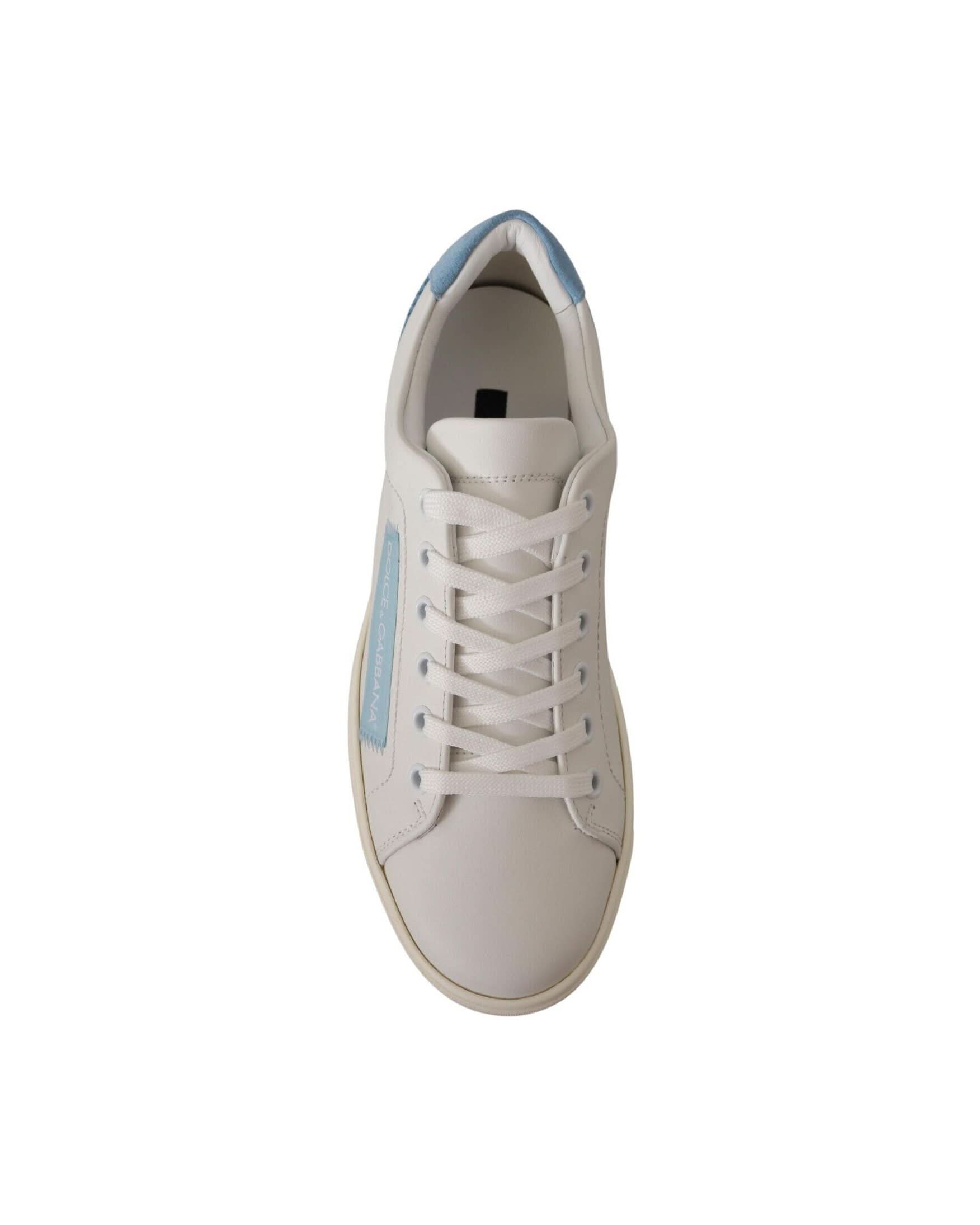 Dolce & Gabbana White Leather Low Top Sneakers Sneakers