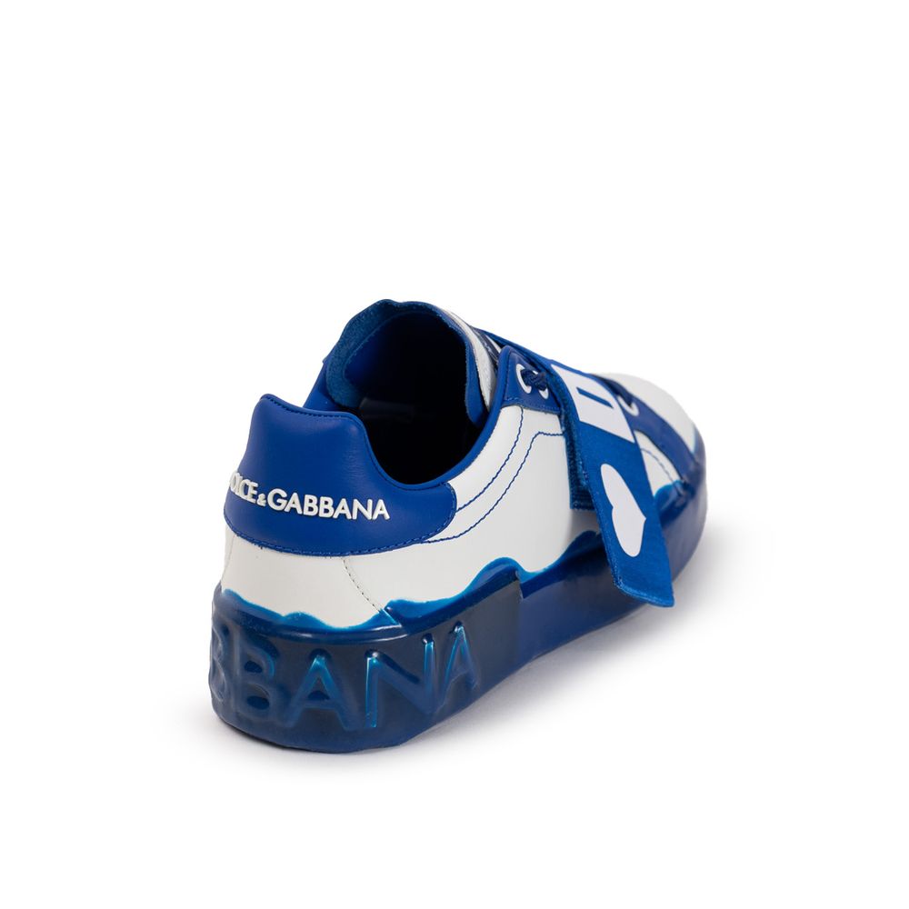Dolce & Gabbana White Leather Low Top Glam Steals