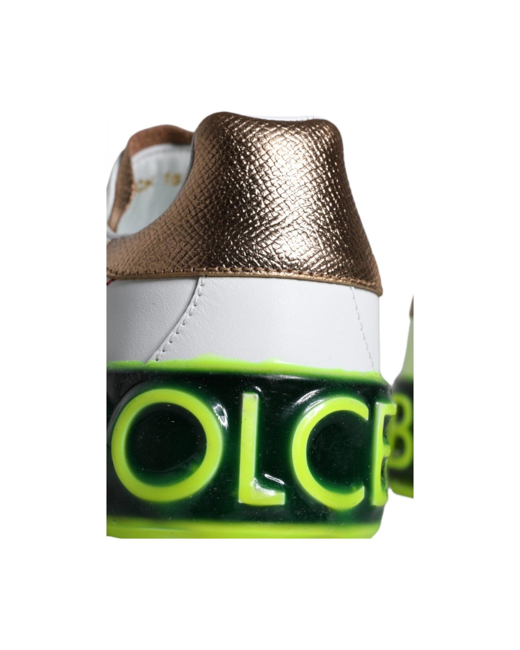 Dolce & Gabbana White Leather Portofino Low Top Sneakers Shoes Sneakers