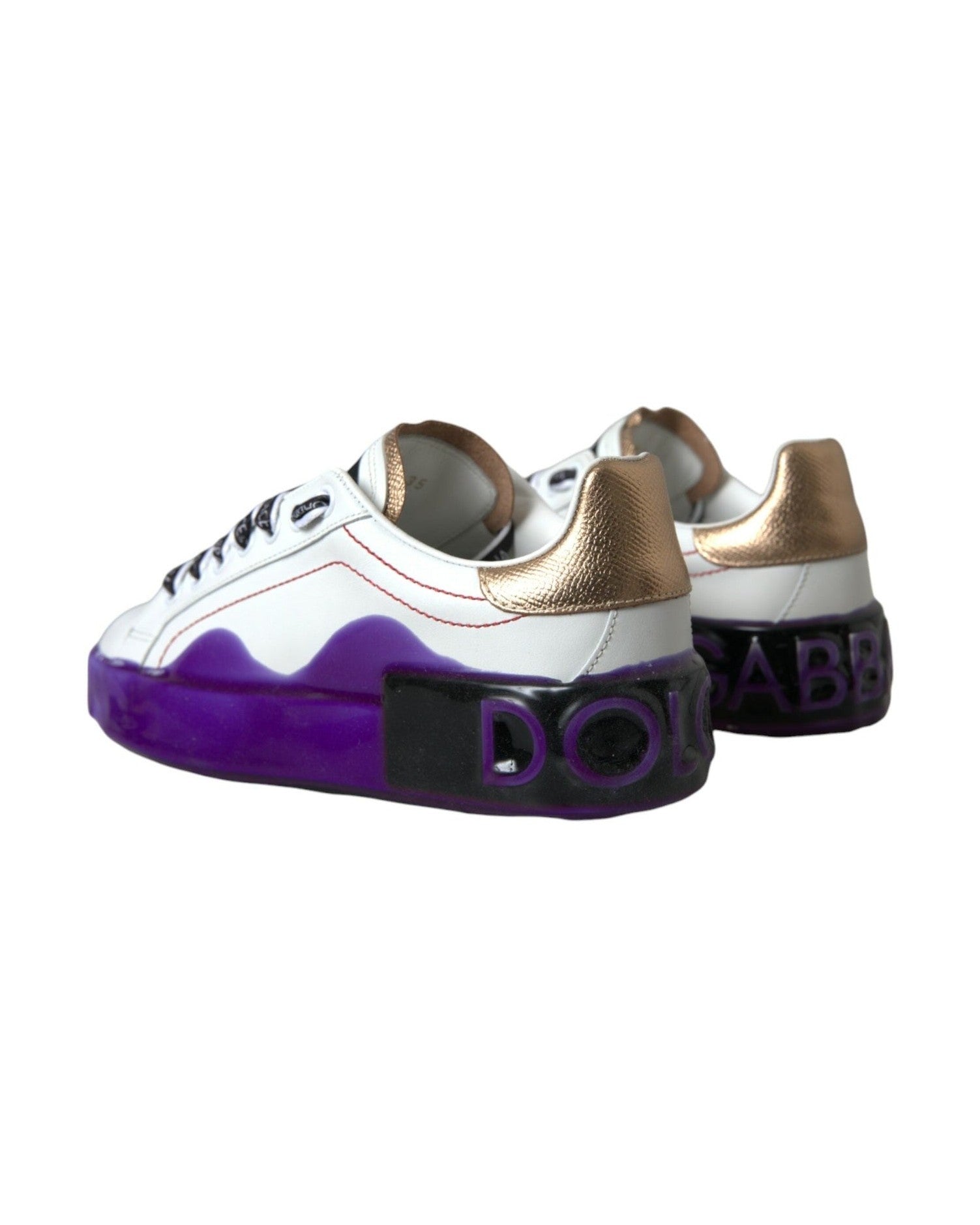 Dolce & Gabbana White Leather Portofino Low Top Sneakers Shoes Sneakers