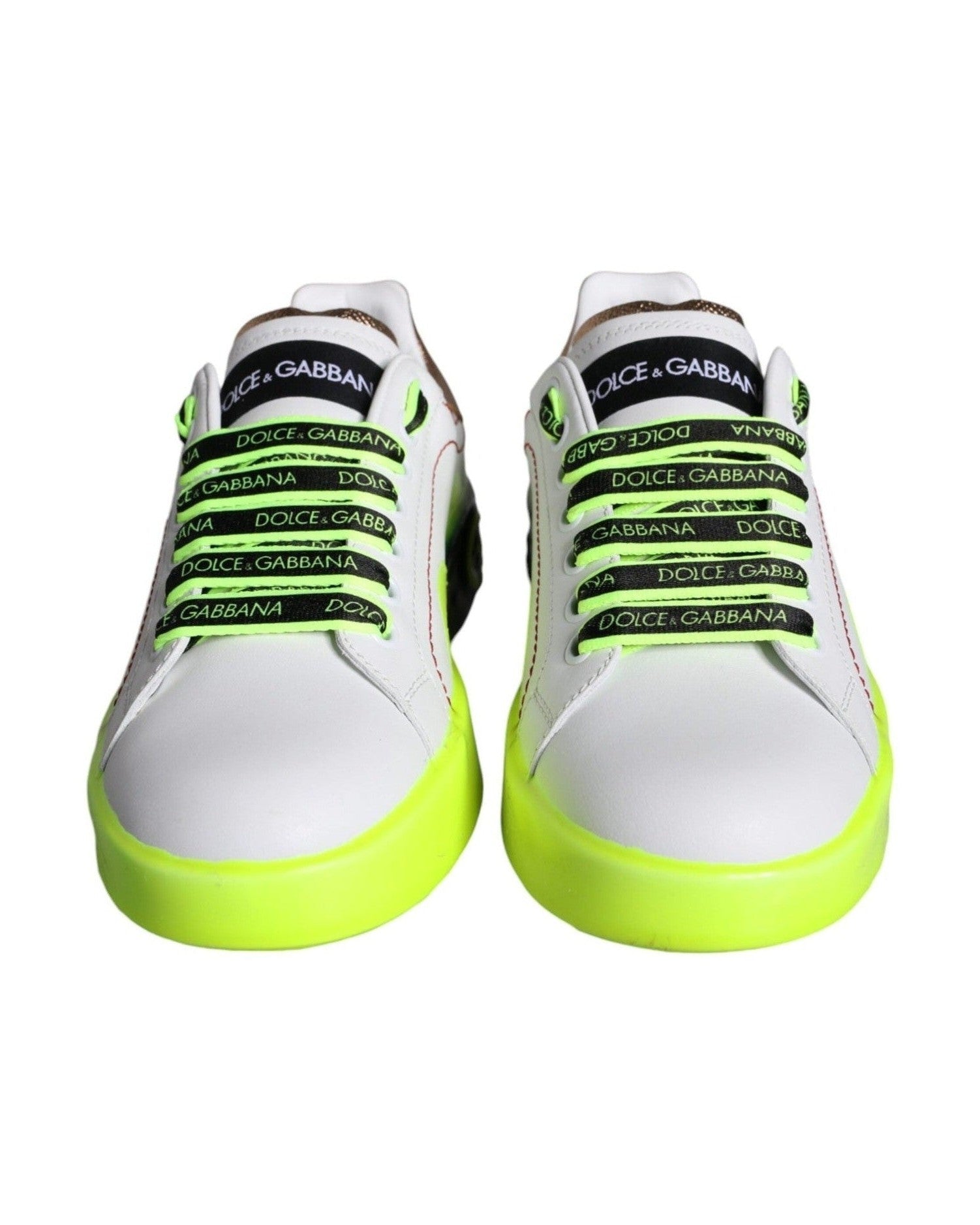 Dolce & Gabbana White Leather Portofino Low Top Sneakers Shoes Glam Steals