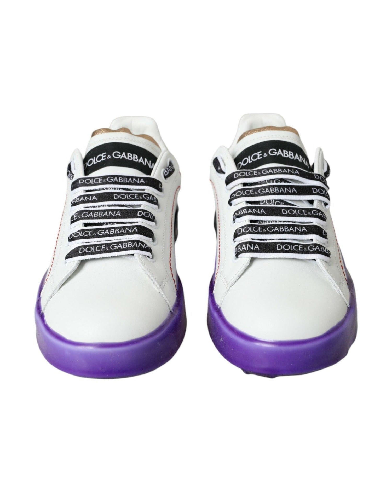 Dolce & Gabbana White Leather Portofino Low Top Sneakers Shoes Glam Steals