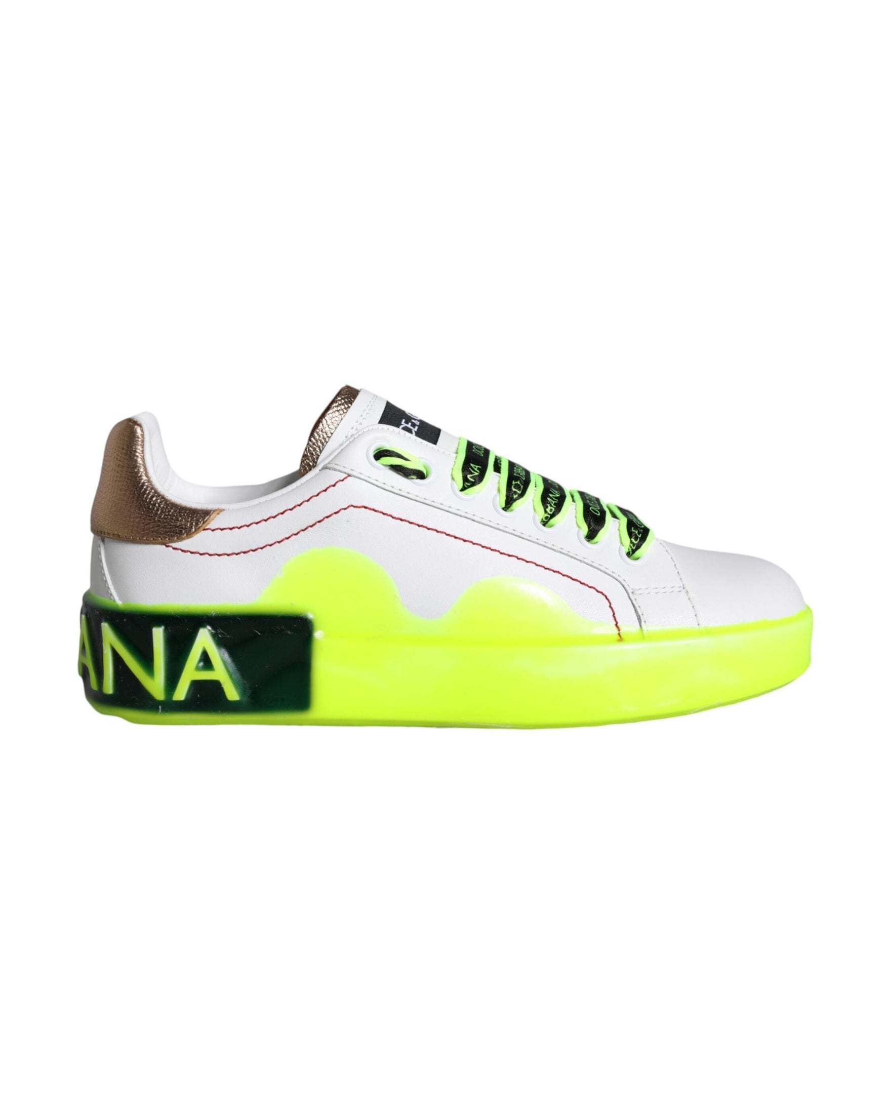 Dolce & Gabbana White Leather Portofino Low Top Sneakers Shoes Glam Steals